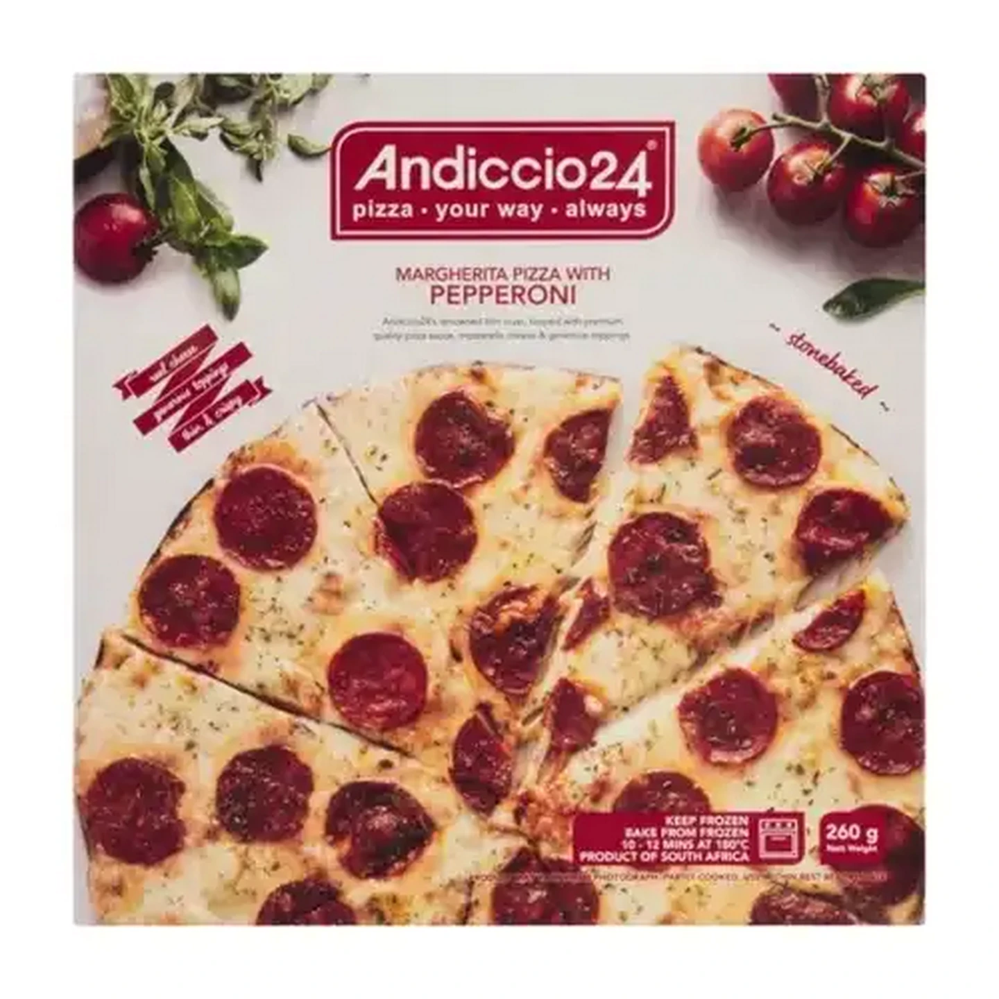 Checkers Sixty60 | Andiccio24 Frozen Pepperoni Margherita Pizza 260g