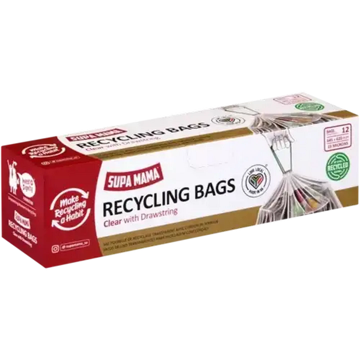 mama専用＊１００日BOX Checkers Sixty60 | Supa Mama Recycling Bags with Drawstring 12 Pack