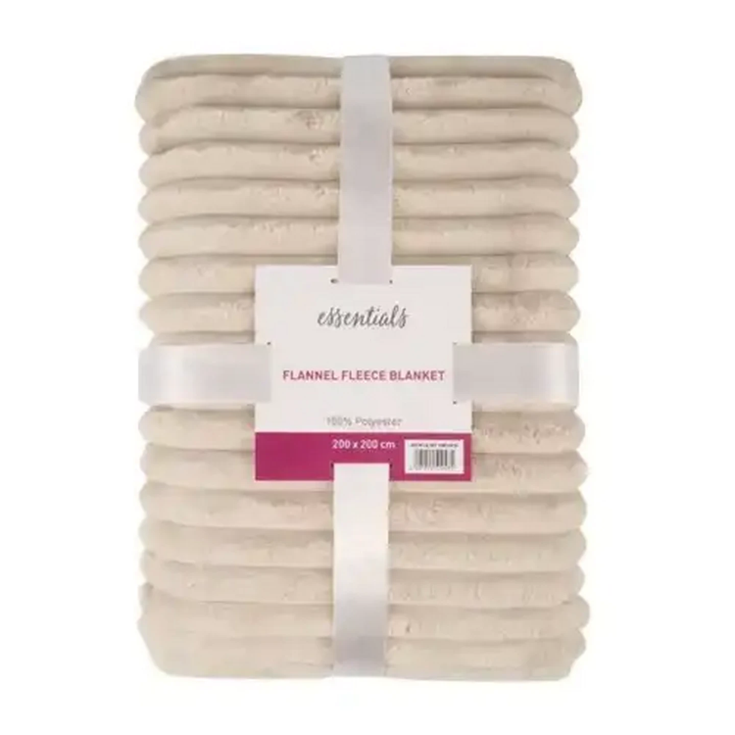 Image of Essentials Flannel Fleece Blanket 200 x 200cm (Colour May Vary)