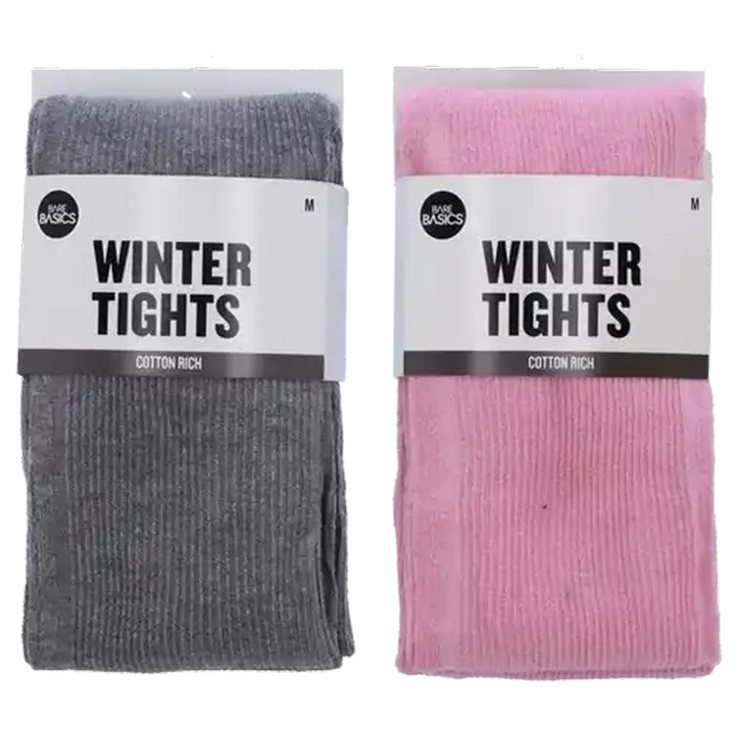 Image of Bare Basics Cotton Rich Textured Ladies Medium Winter Tights (Colour May Vary)