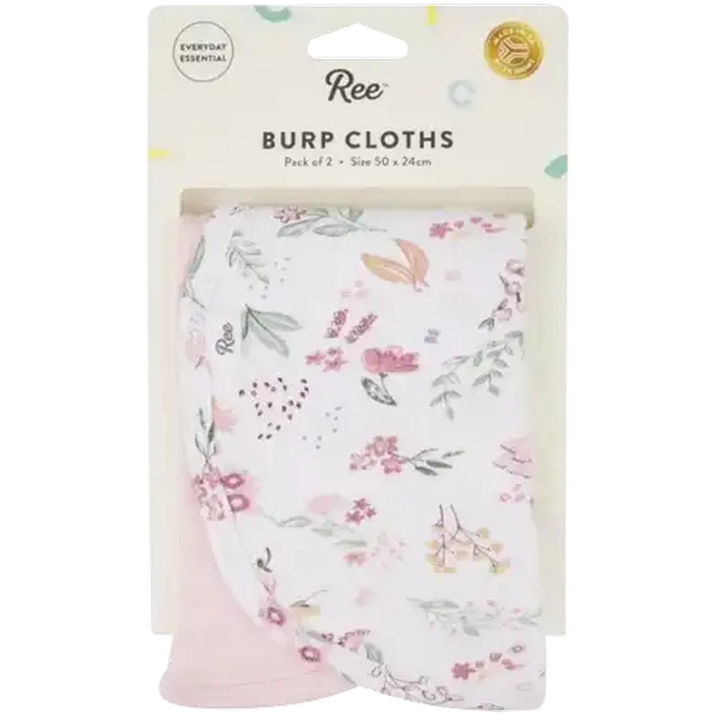 Image of Ree Pink Burp Cloths 2 Pack