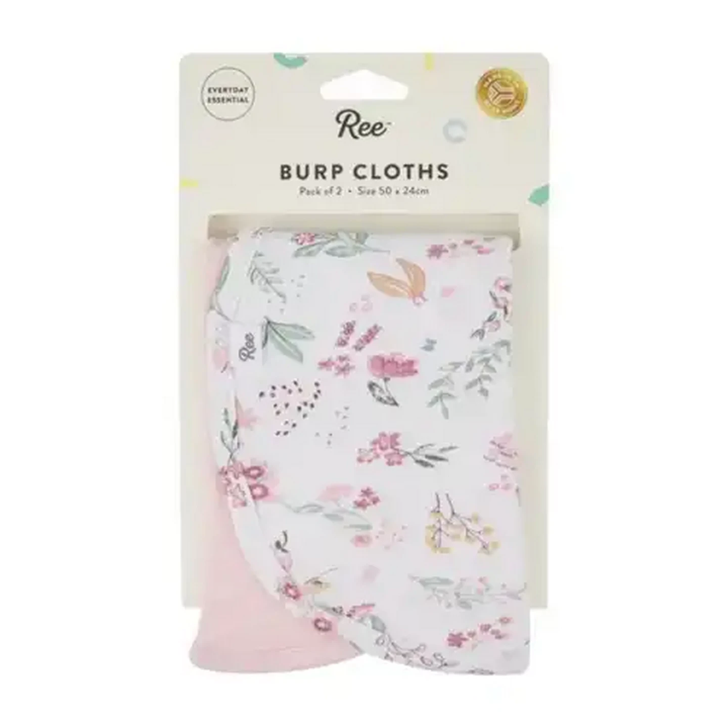Image of Ree Pink Burp Cloths 2 Pack