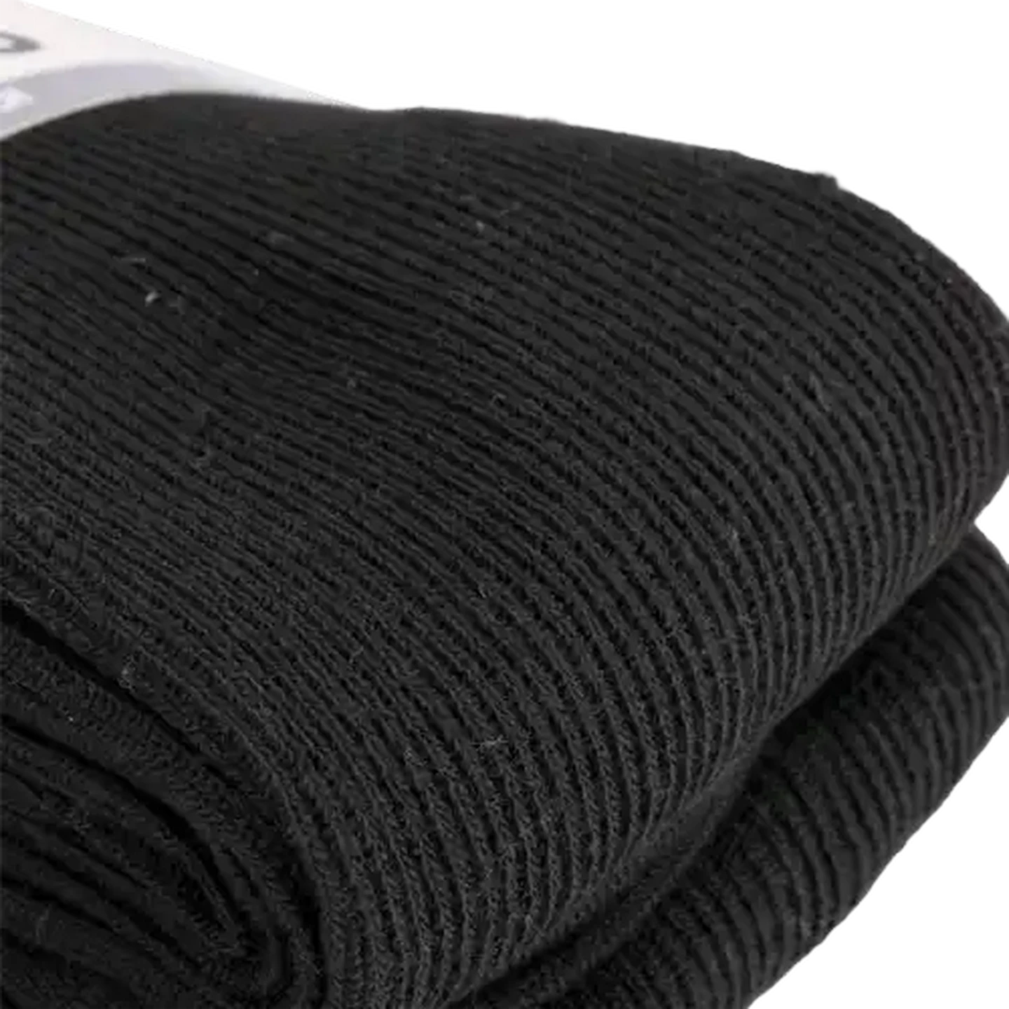 Image of Bare Basics Large Black Ladies Ribbed Cotton-Rich Winter Tights