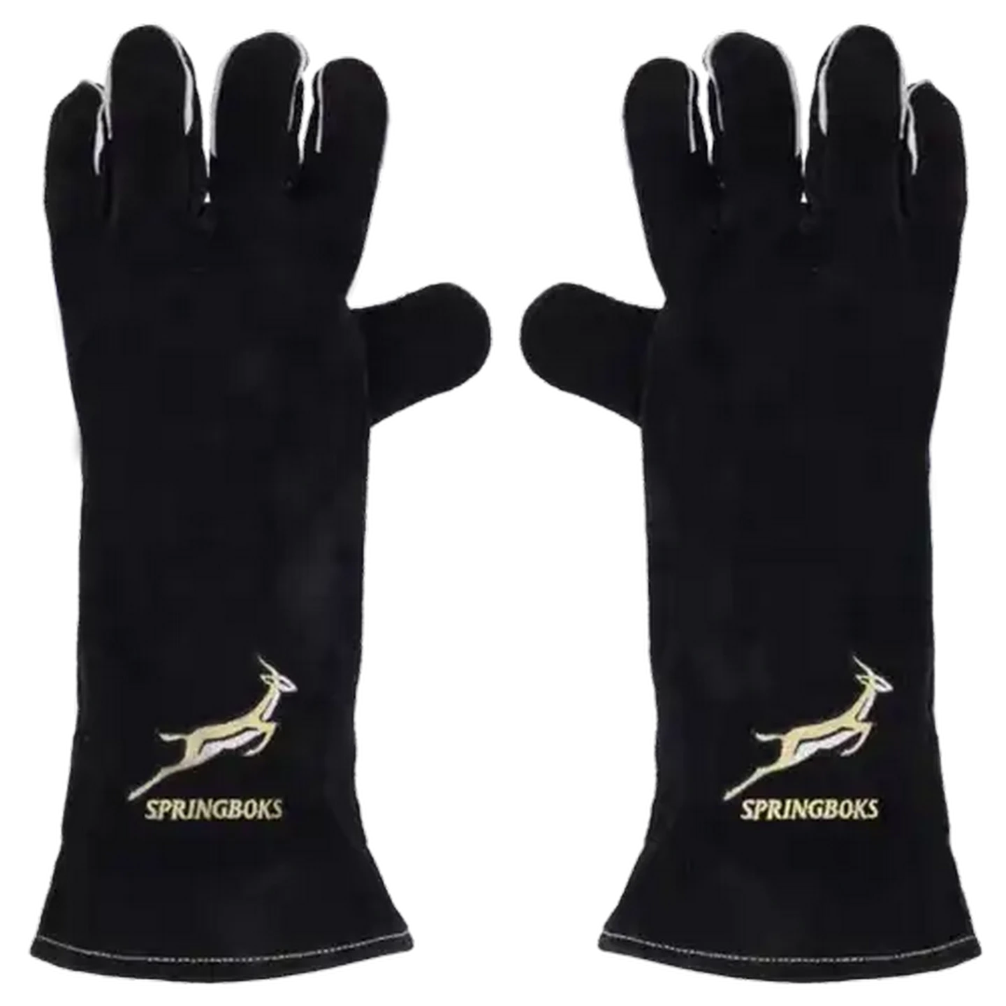 Checkers Sixty60 | Springboks Black Split Leather Oven Gloves 21 x