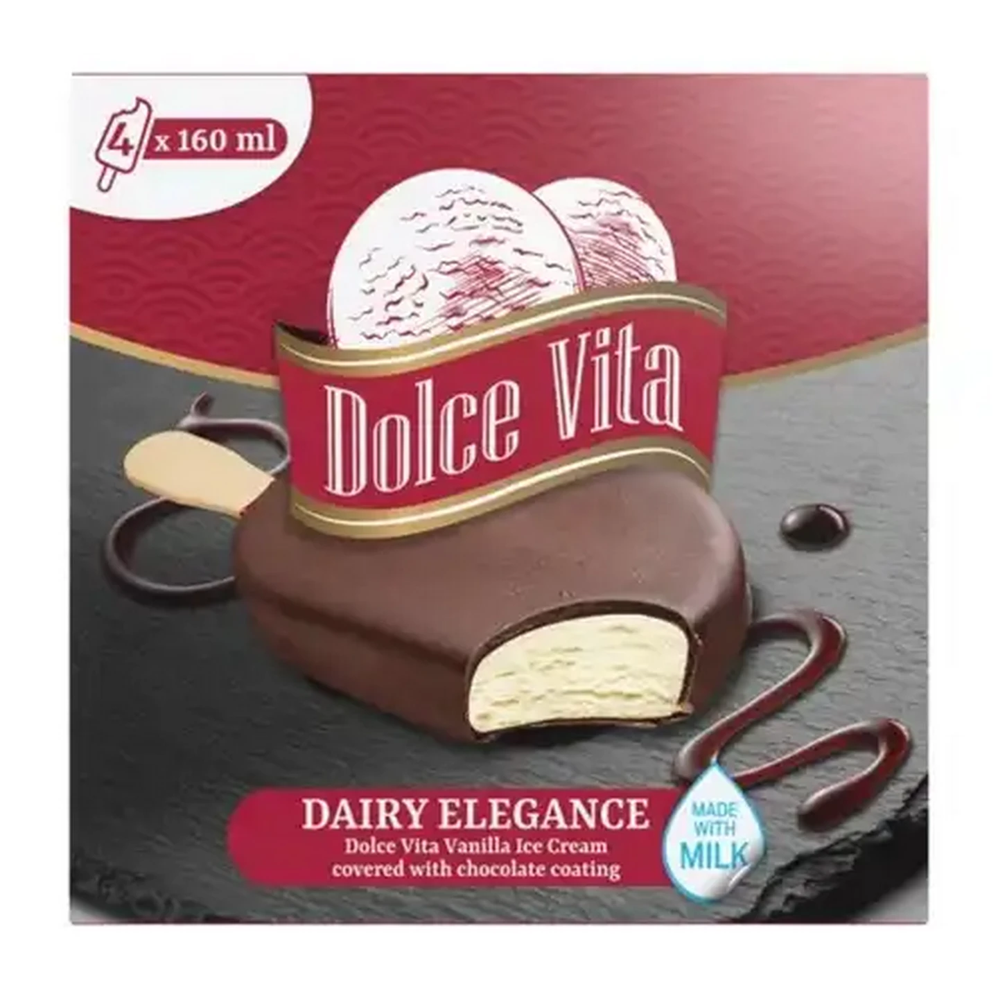 Image of Dolce Vita Elegance Dairy Vanilla Ice Cream 4 x 160ml