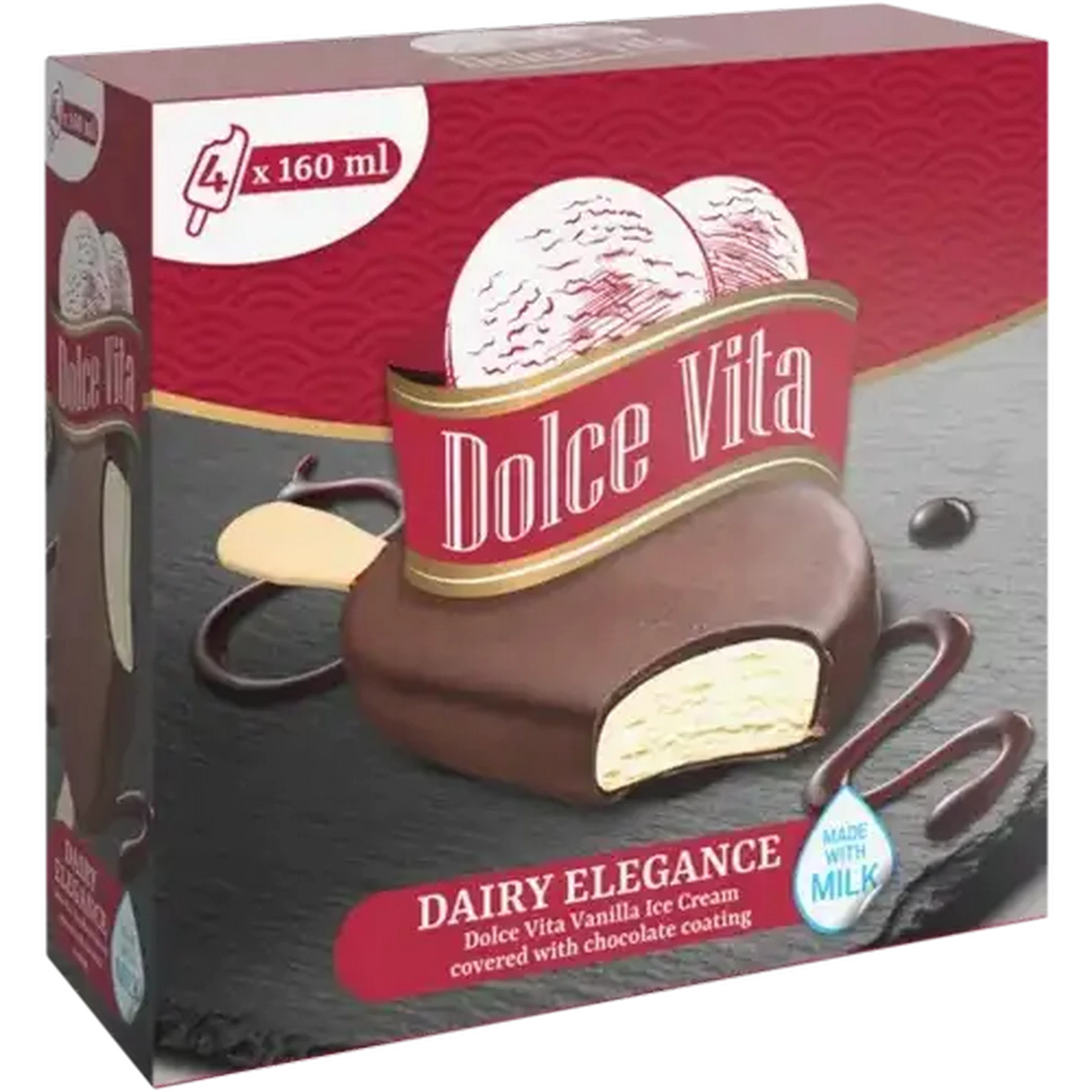 Image of Dolce Vita Elegance Dairy Vanilla Ice Cream 4 x 160ml