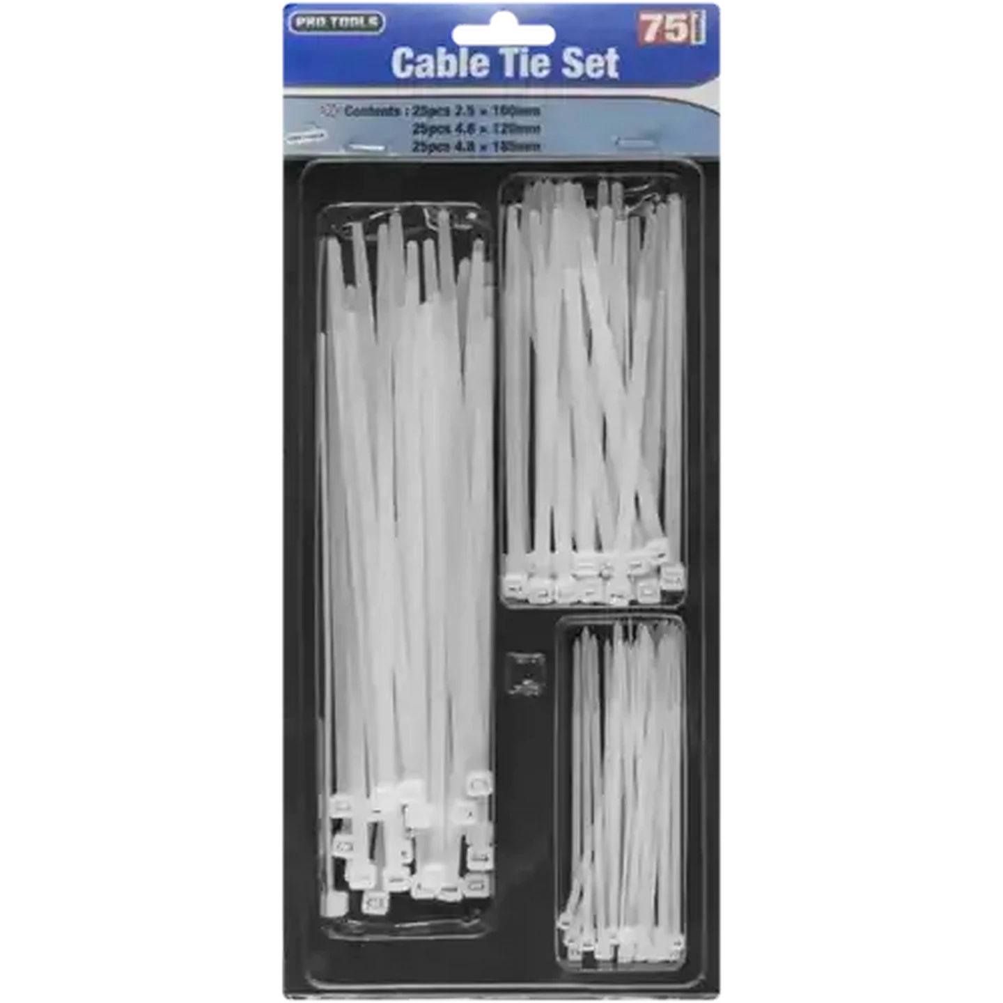 Image of Pro Tools Cable Ties Set 75 Piece