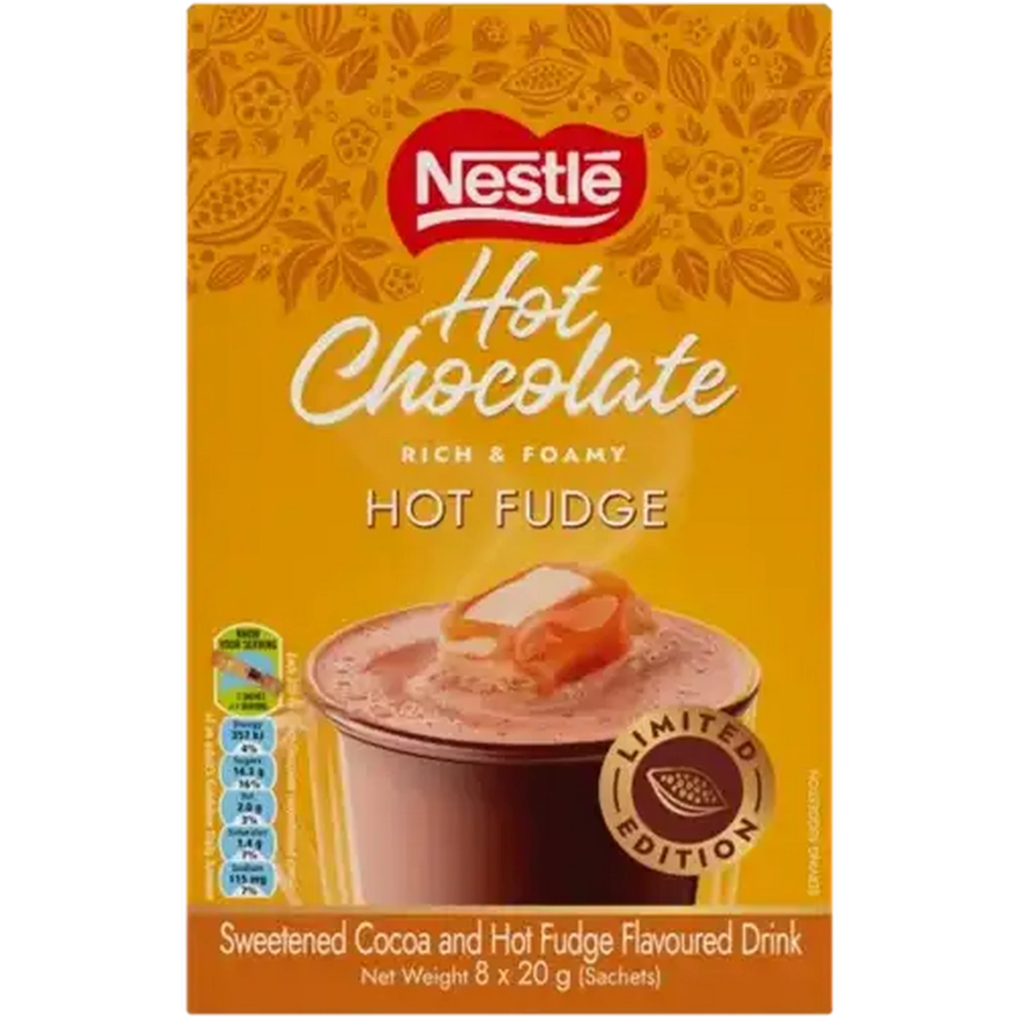 Image of Nestlé Hot Chocolate Fudge Sundae and Chocolate Flavoured Drink 8 x 20g