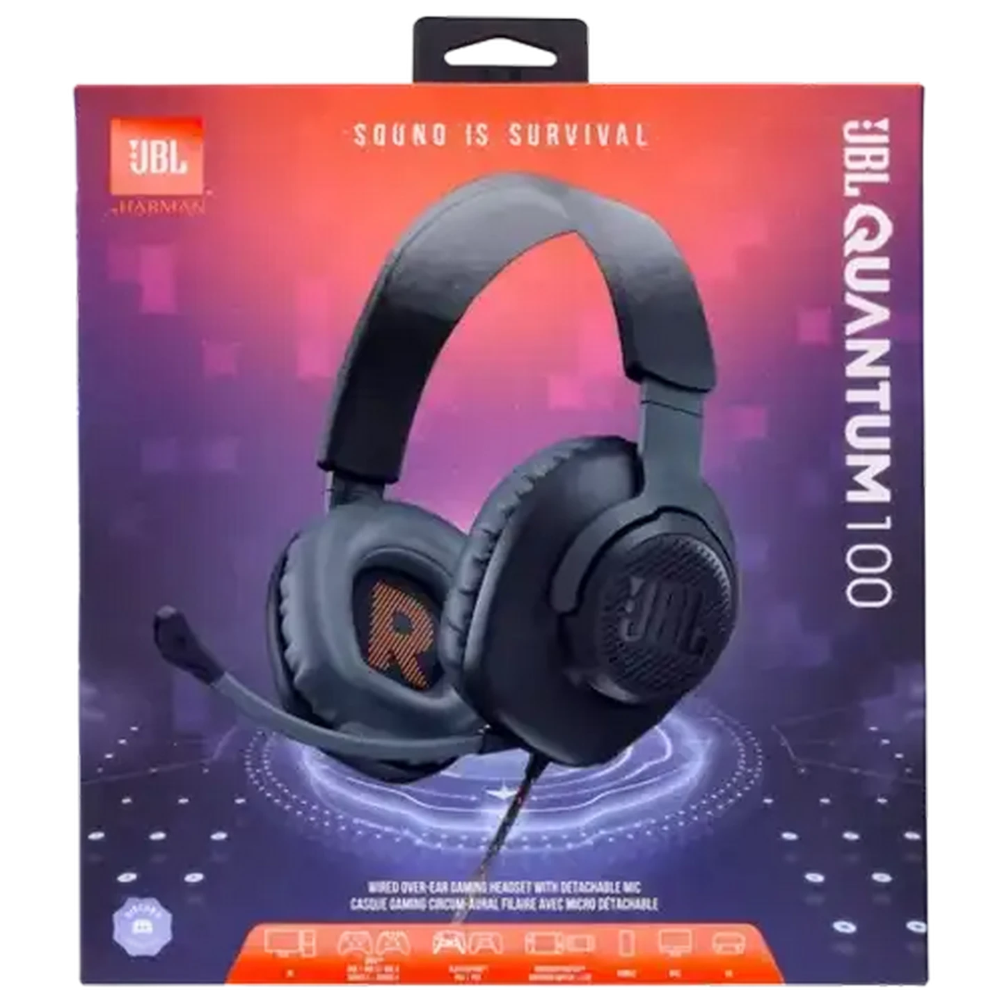 Image of JBL Black Quantum 100 Wired Gaming Headset