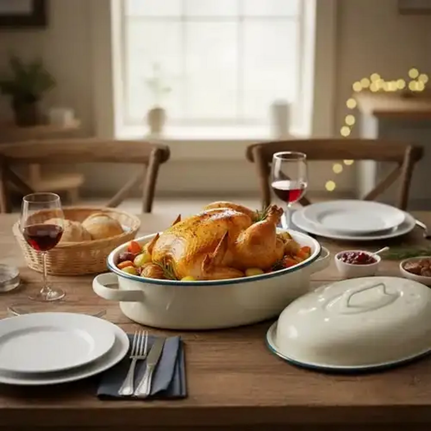 Checkers Sixty60 | Ripple White Enamel Oval Roaster 30cm
