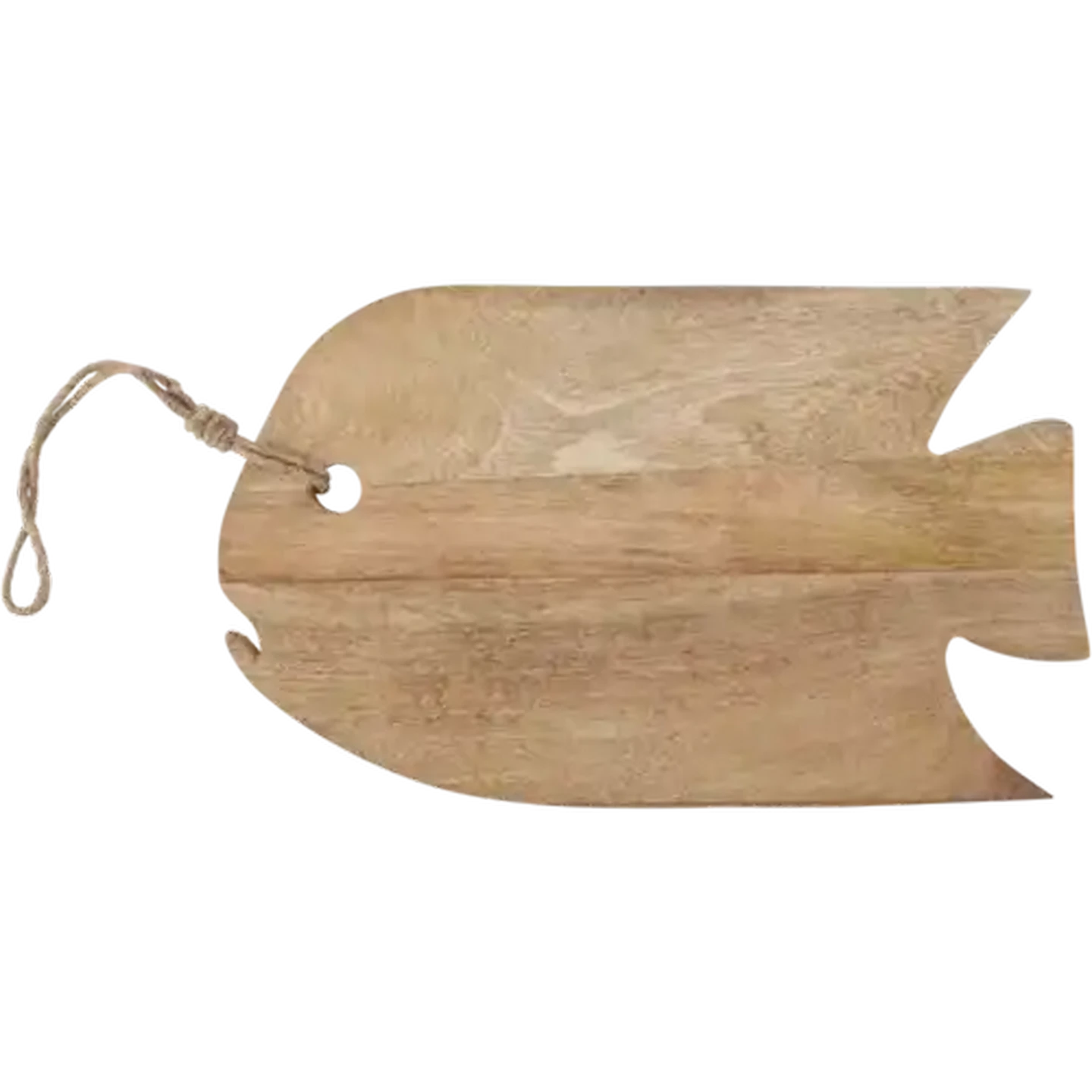Image of Mango Wood Fish Serving Board with Rope Handle 39 x 24cm