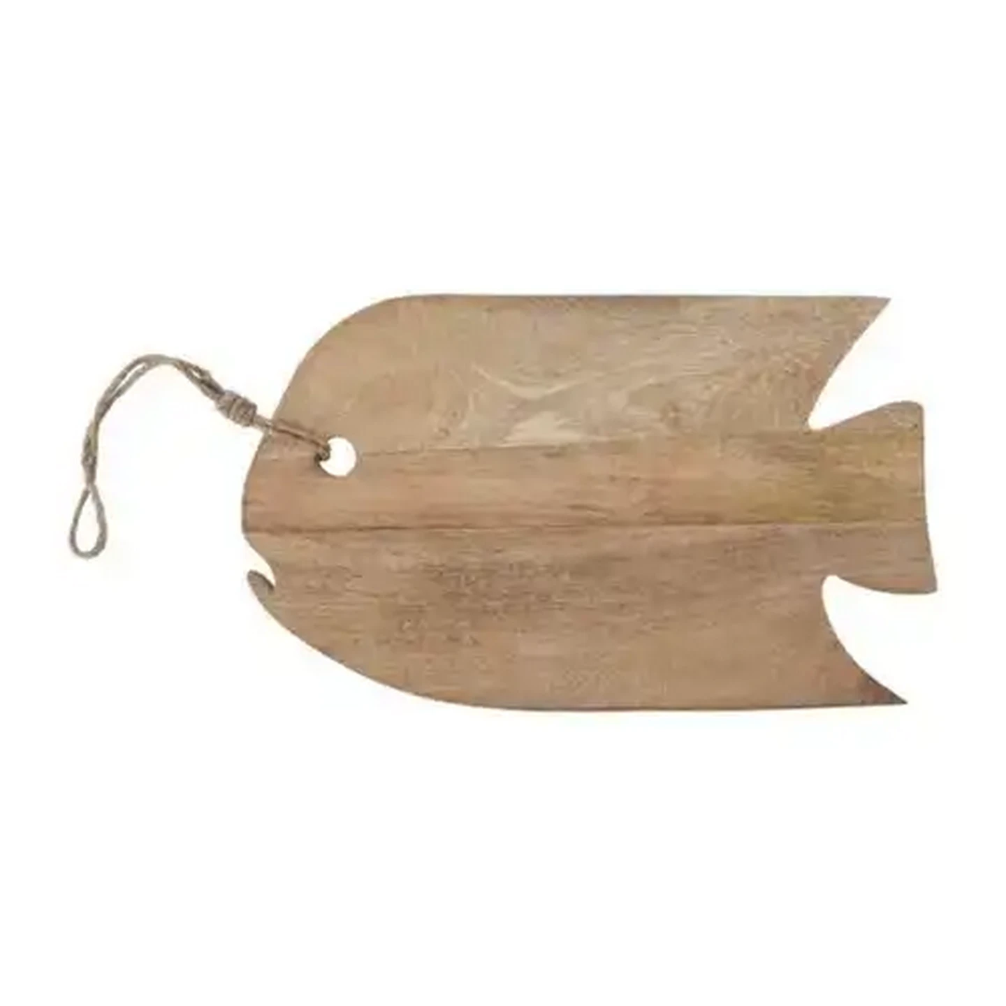 Image of Mango Wood Fish Serving Board with Rope Handle 39 x 24cm