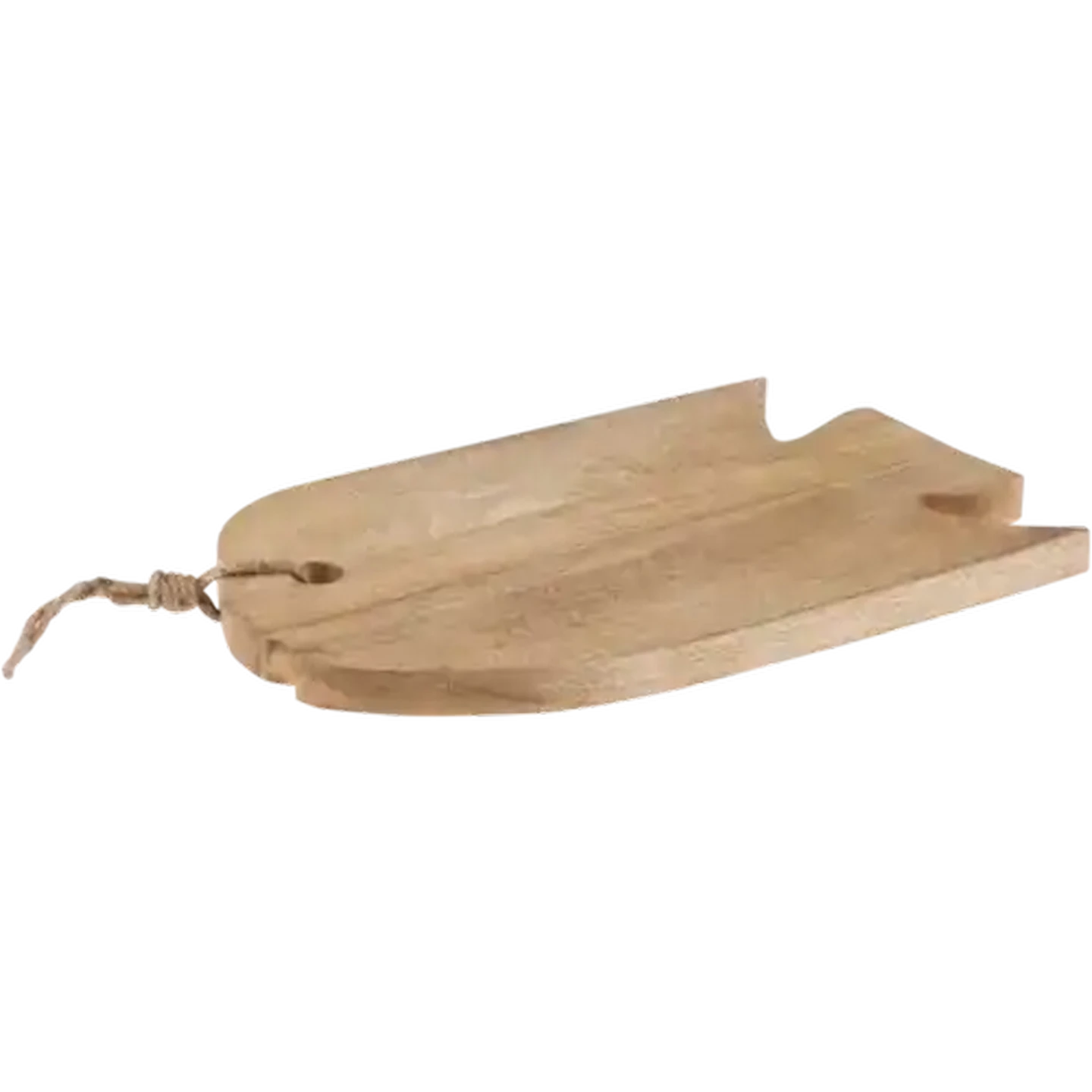 Image of Mango Wood Fish Serving Board with Rope Handle 39 x 24cm