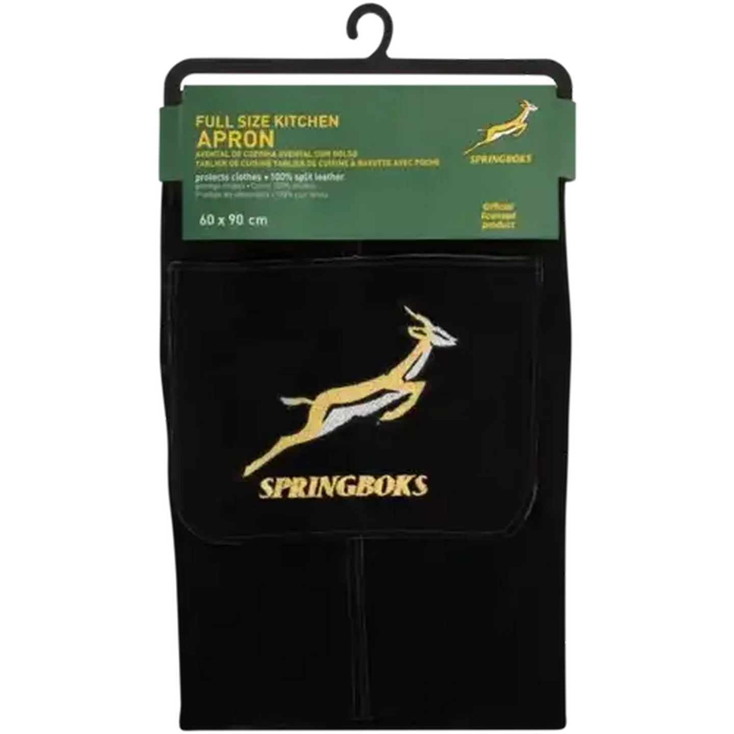 Image of Springboks Black Split Leather Apron 60 x 90cm