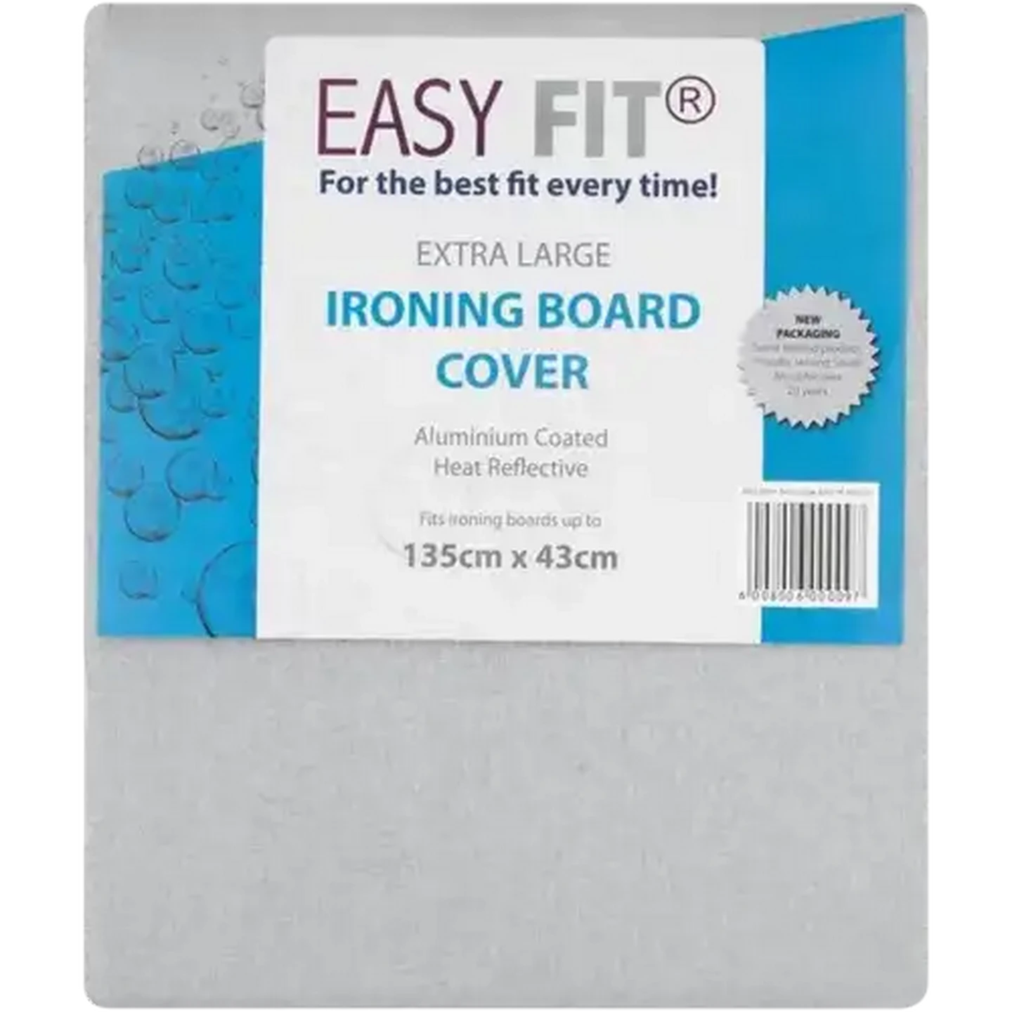 Image of Easy Fit Grey Extra Large Ironing Board Cover 135cm x 43cm