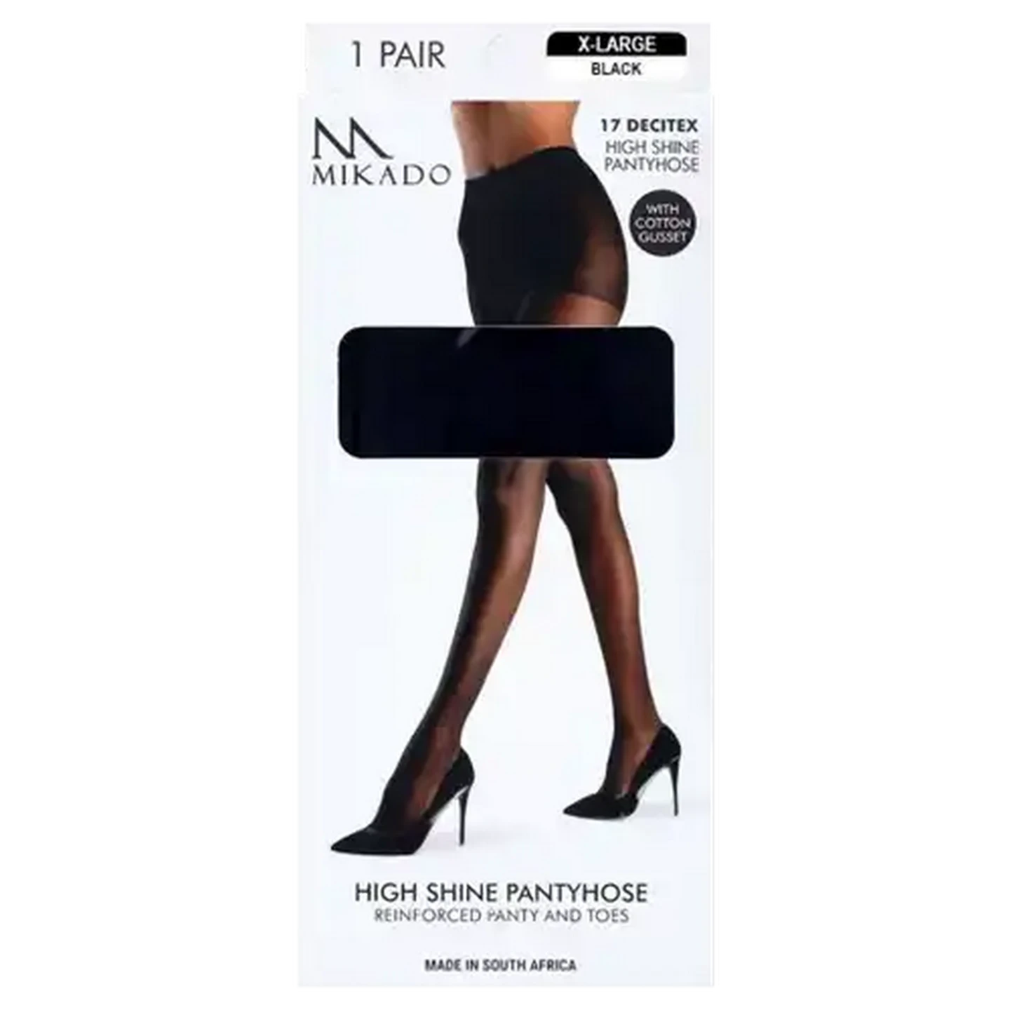 Image of Mikado Extra Large Black High Shine Pantyhose