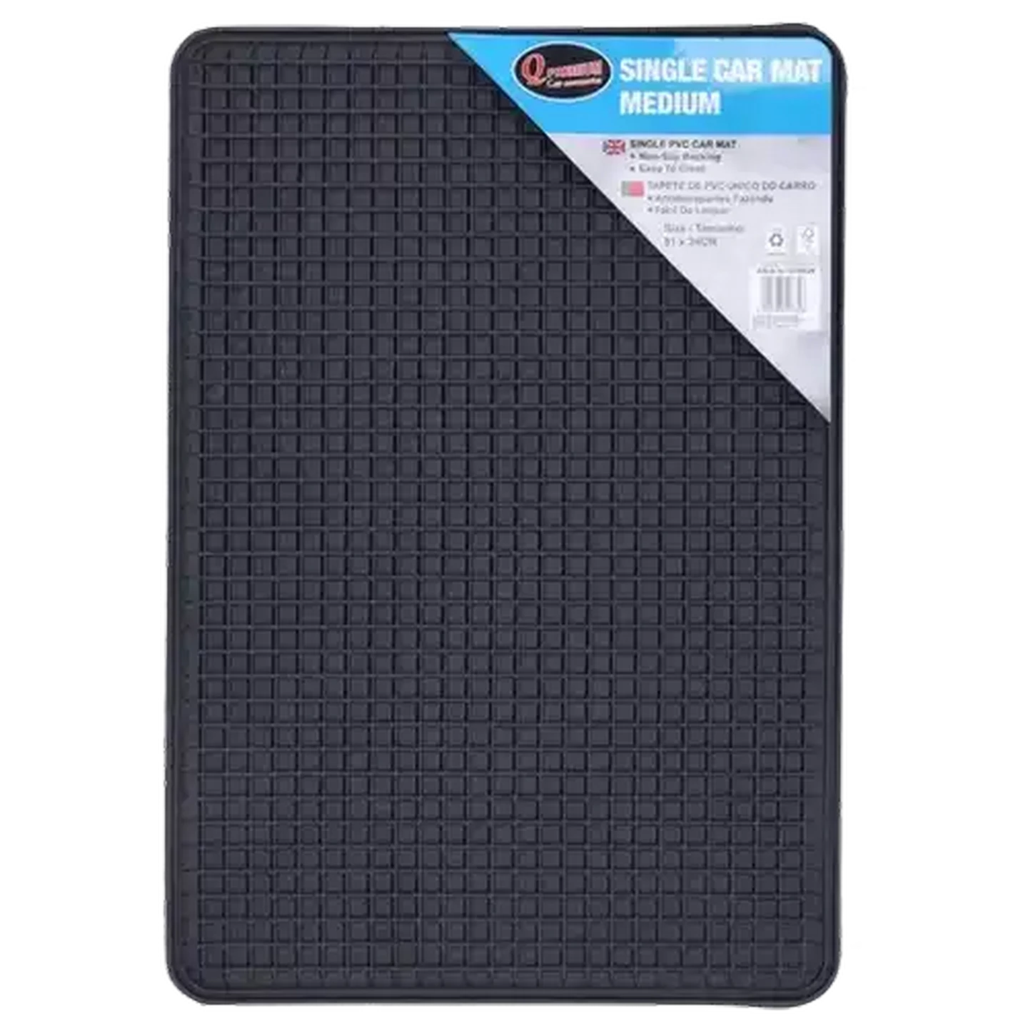 Image of Q Premium Medium Black Car Mat 51cm x 34cm