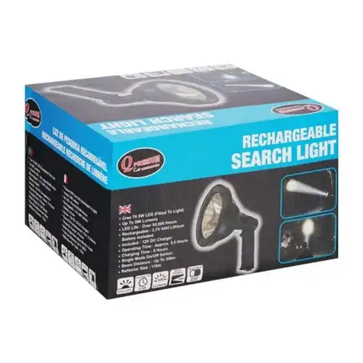 Image of Q Premium Black Rechargeable Search Light