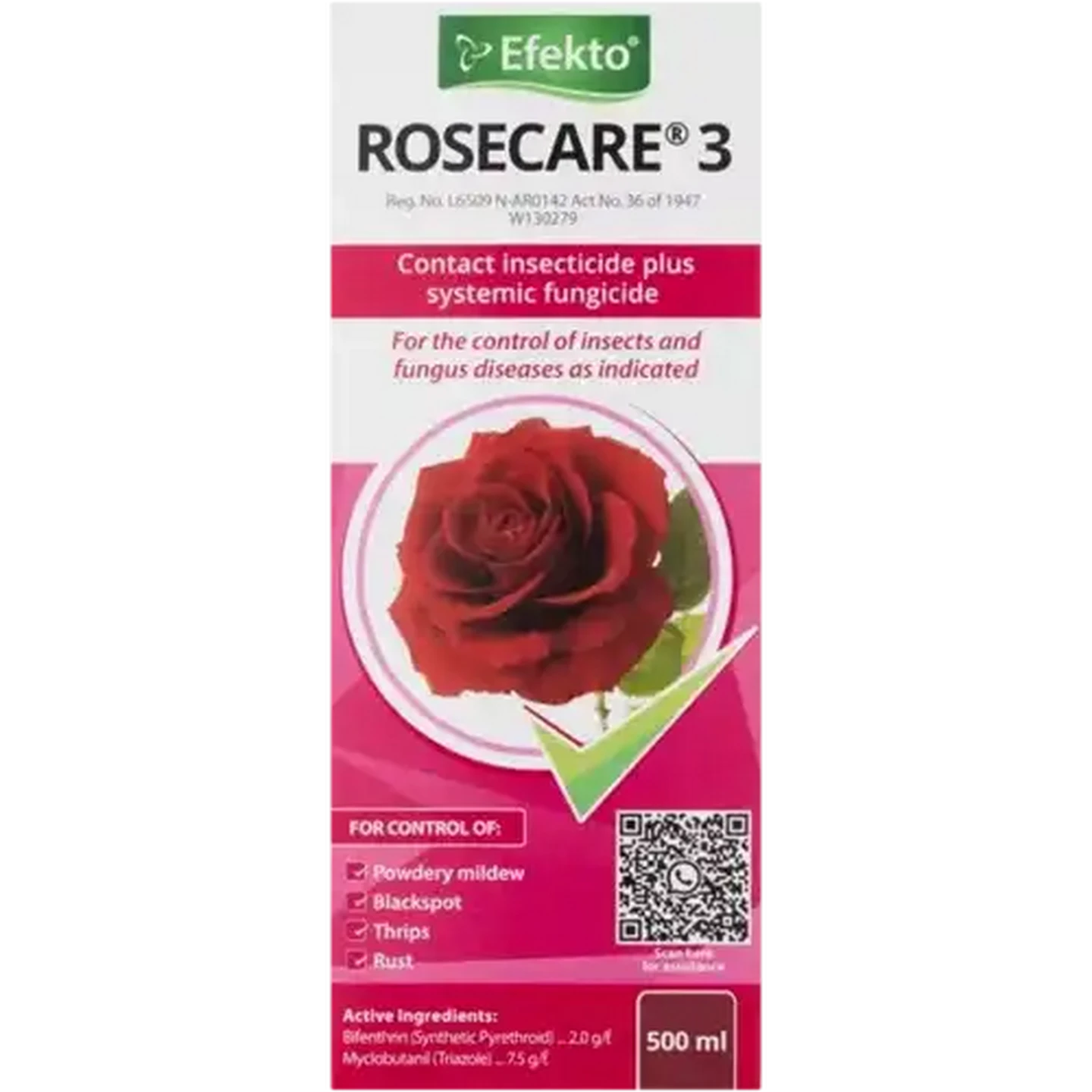 Image of Efekto Rosecare 3 Insecticide Plus Systemic Fungicide 500ml