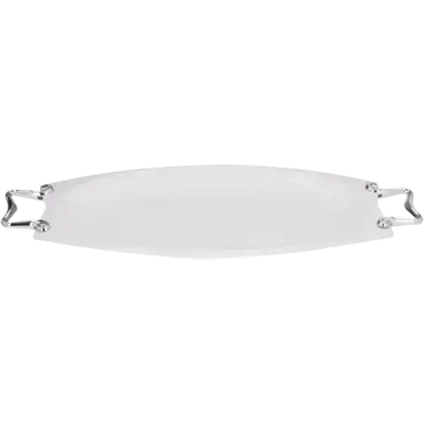 Image of Elegance White Platter with Metal Handles 46cm