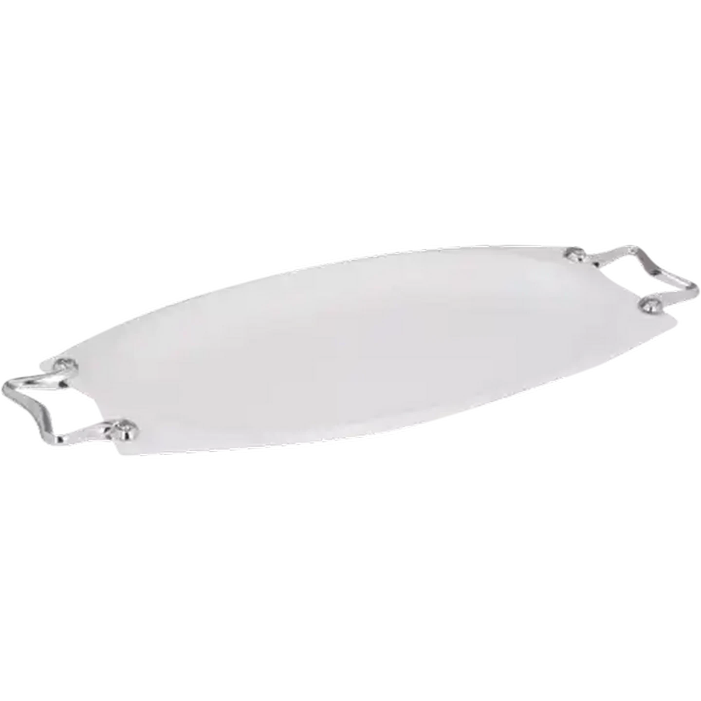 Image of Elegance White Platter with Metal Handles 46cm