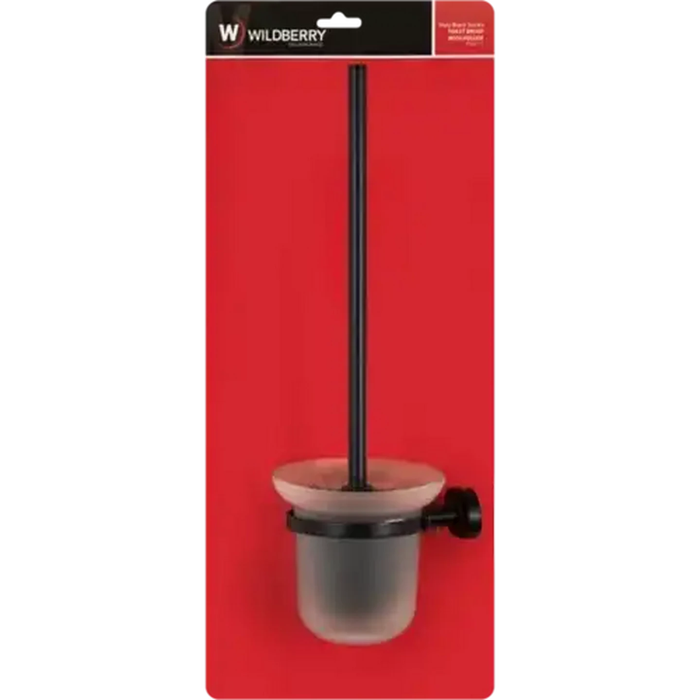 Image of Wildberry Matt Black Series Toilet Brush With Holder Set 2 Piece