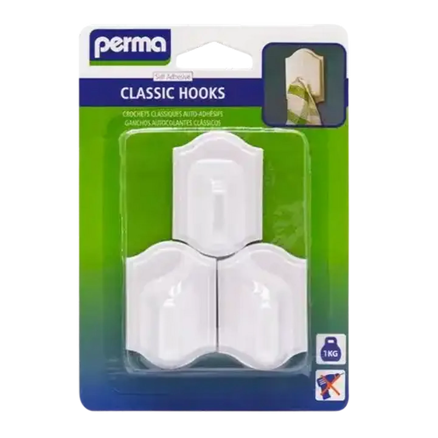 Image of Perma Adhesive Classic Hooks 3-Pack