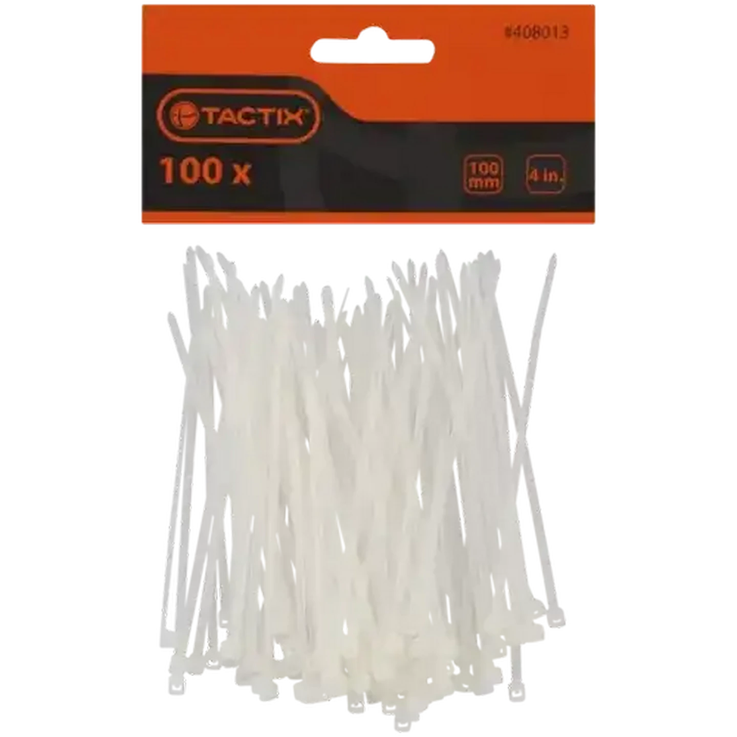 Image of Tactix White Cable Ties 100mm 100-Pack