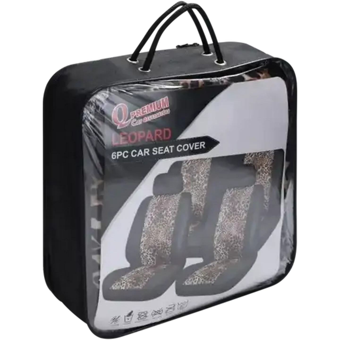 Image of Q Premium Animal Car Seat Covers 6 Piece (Colour May Vary)