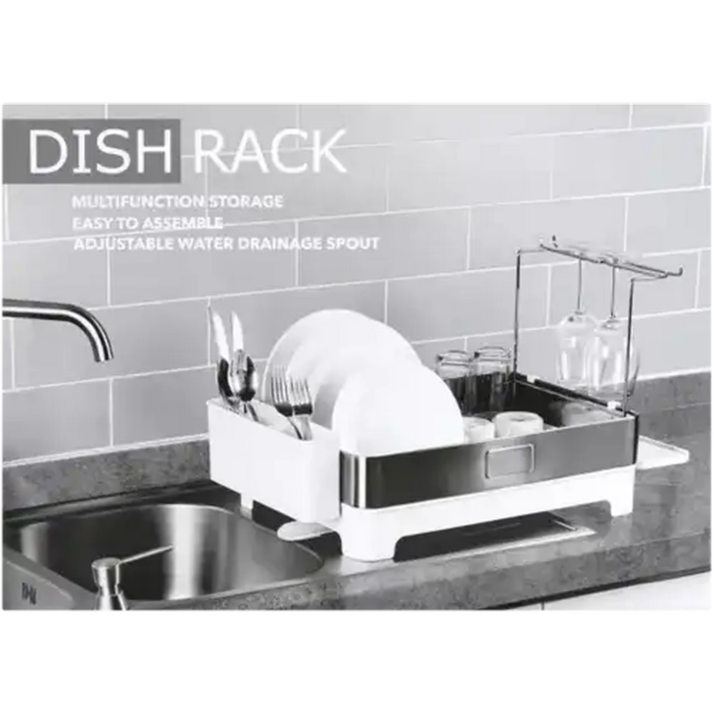 Image of Prochef White Multifunctional Large Storage Dish Rack