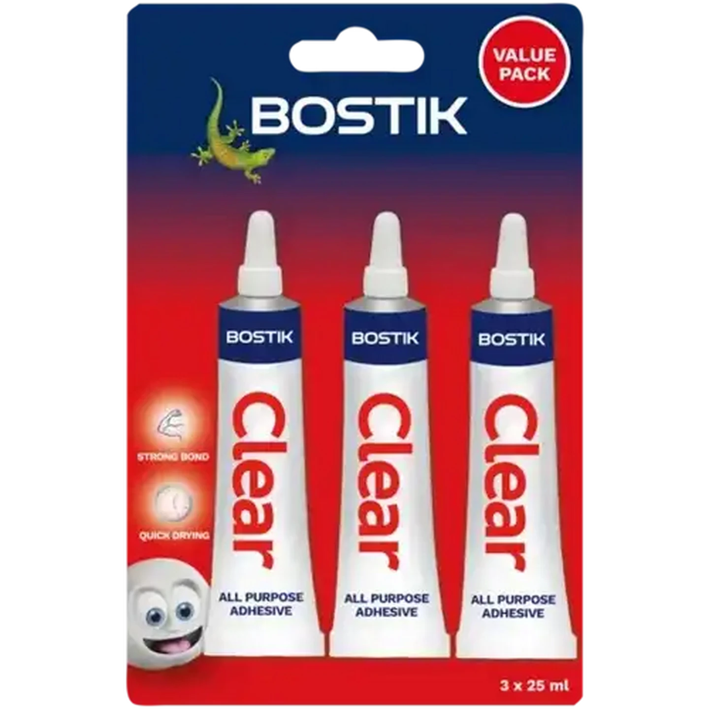 Image of Bostik Clear All Purpose Adhesive 3-Pack