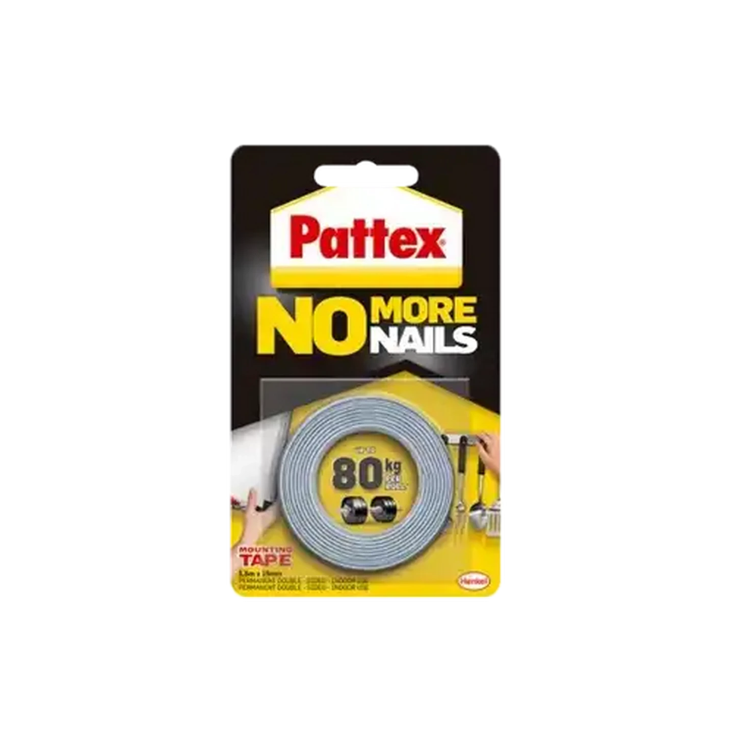 Image of Pattex No More Nails Double Sided Mounting Tape 19mm x 1.5m