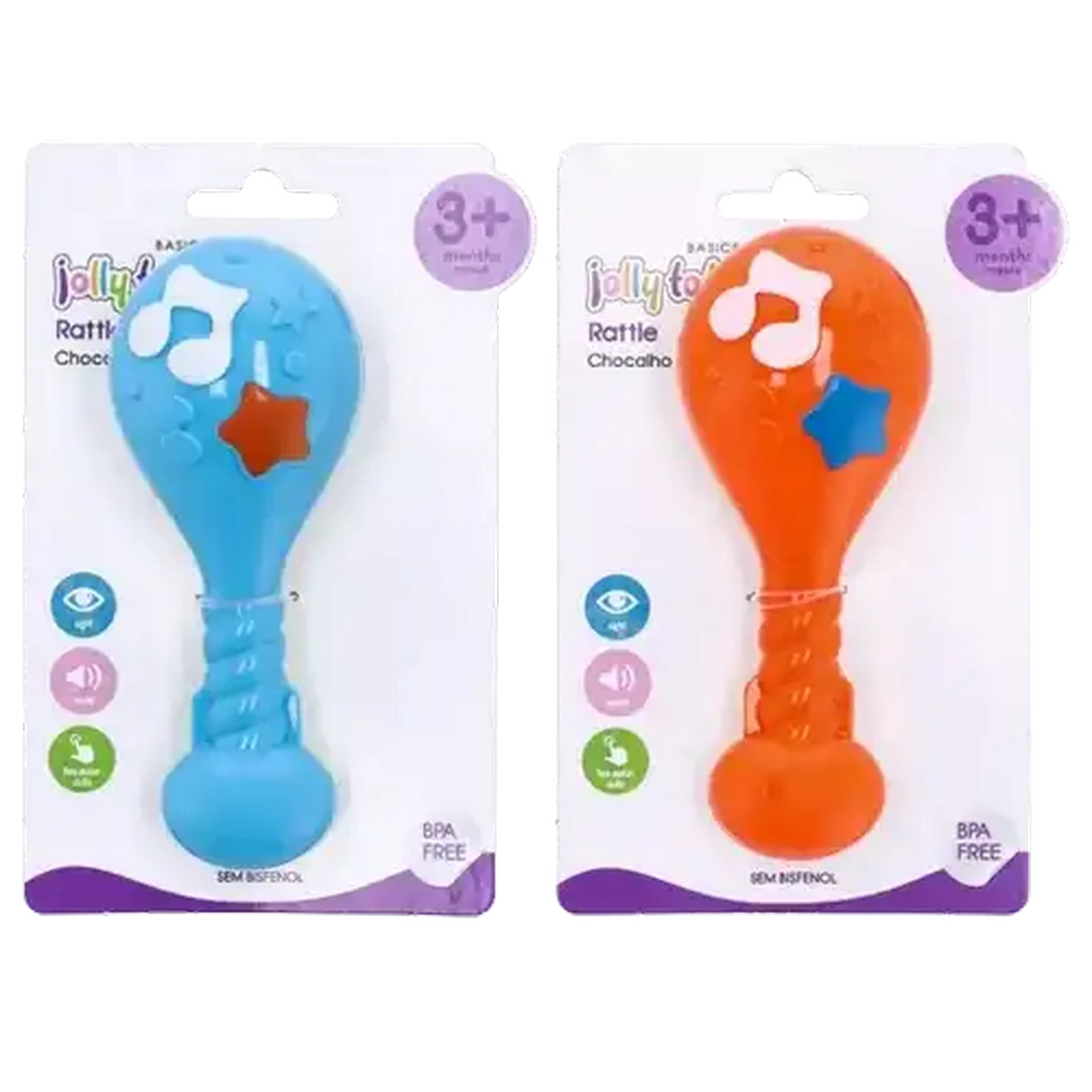 Image of Jolly Tots Musical Drum Rattle 3 Months+ (Colour May Vary)