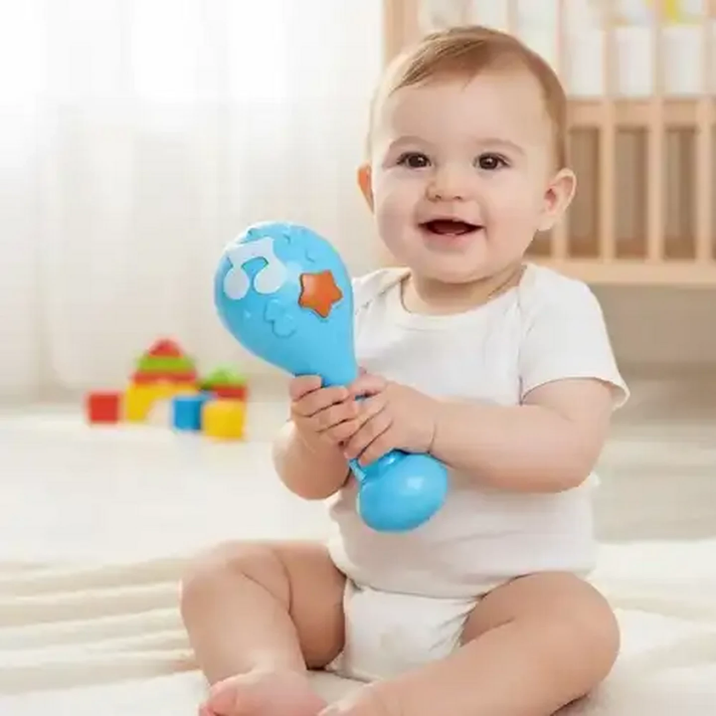 Image of Jolly Tots Musical Drum Rattle 3 Months+ (Colour May Vary)