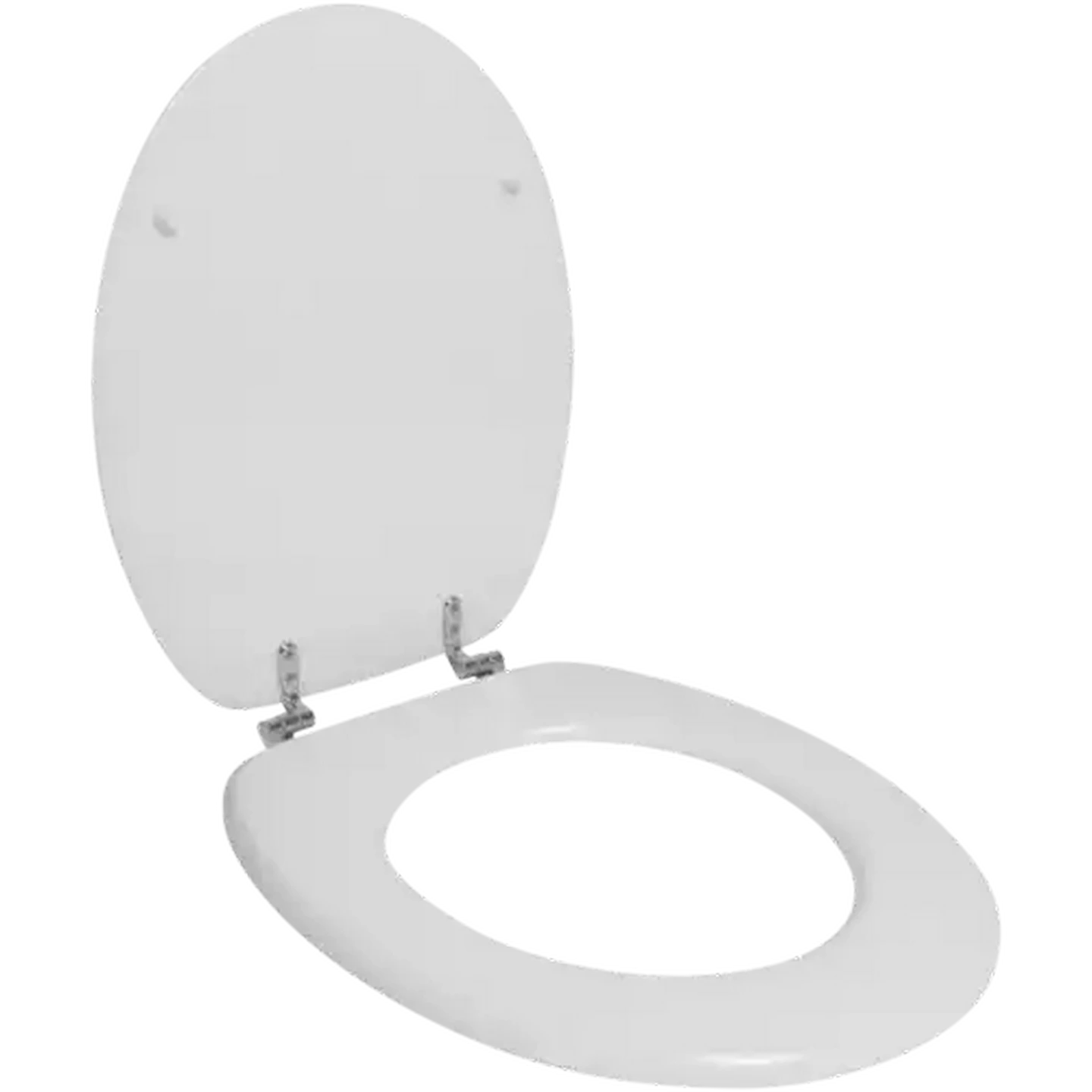 Image of Wildberry Wooden White Toilet Seat With Metal Hinge