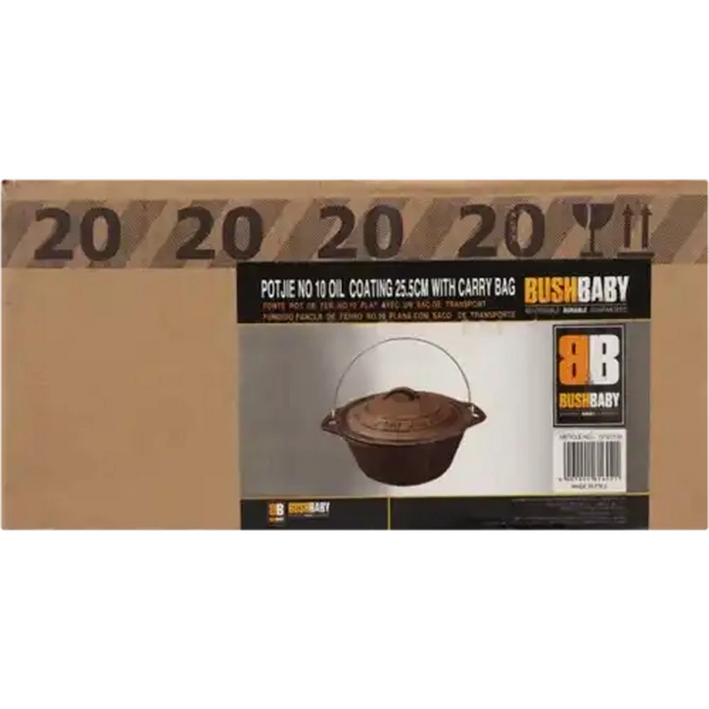 Image of Bush Baby Black Small Platpotjie Pot & Storage Bag Set
