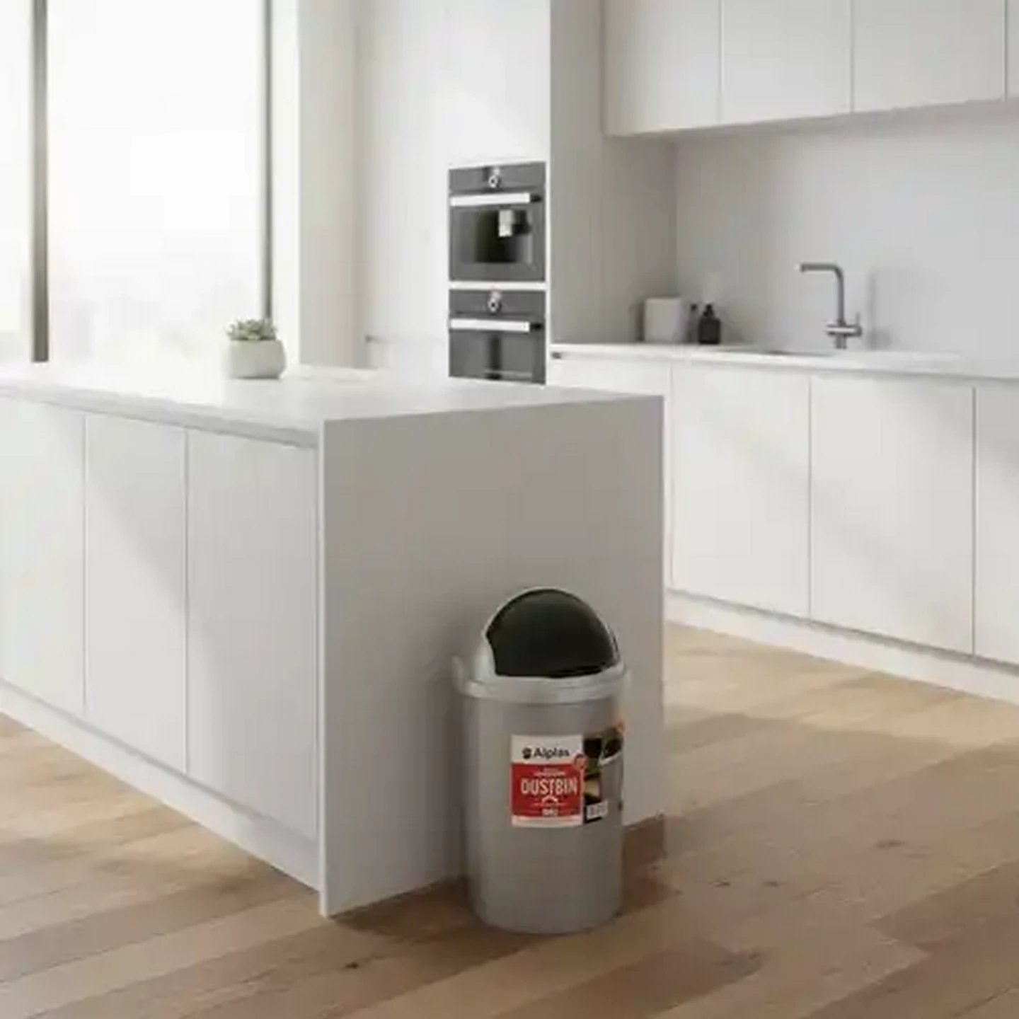 Image of Alplas Plastics Grey Plastic Dustbin 25L