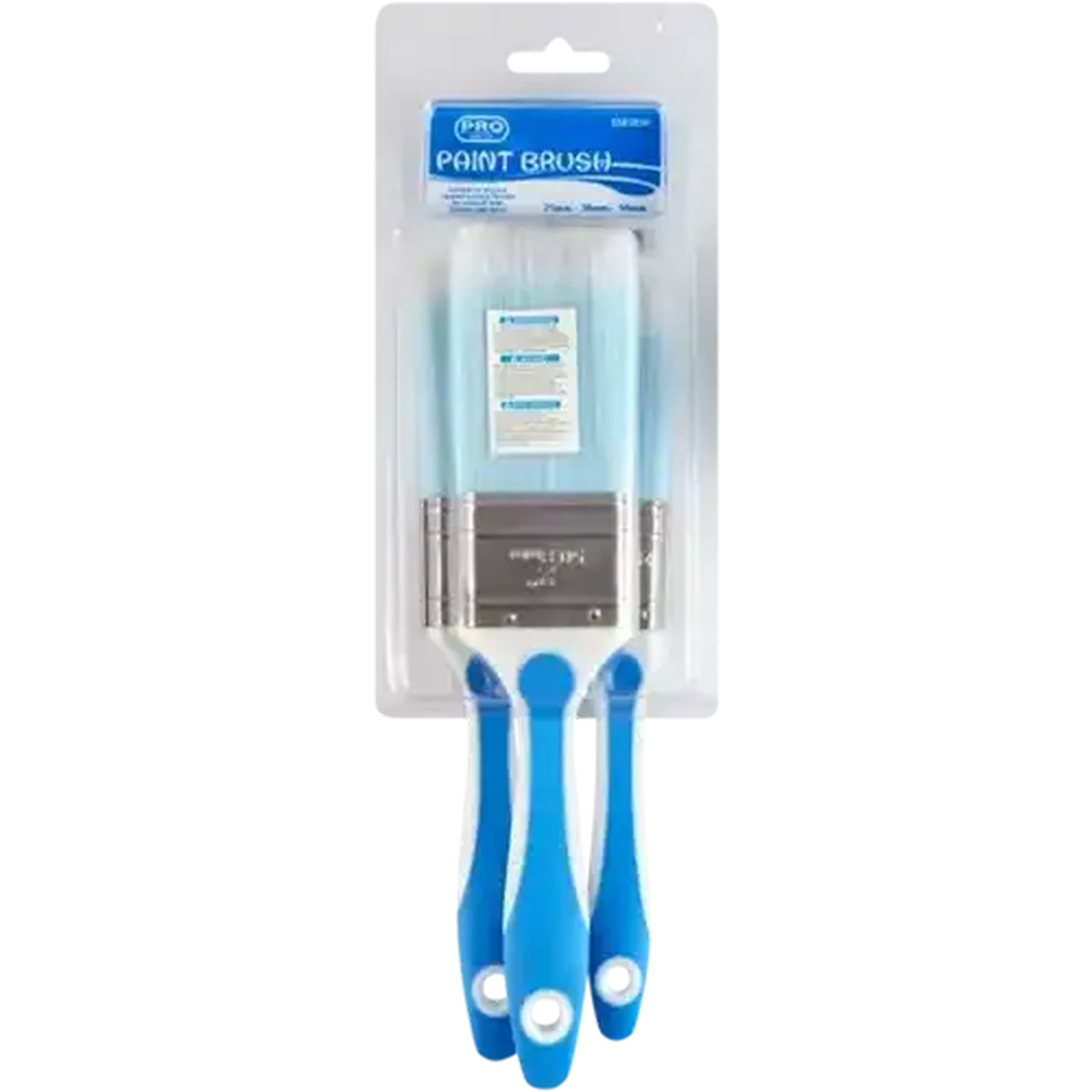 Image of Pro Brush Soft Grip Paint Brushes 3 Pieces
