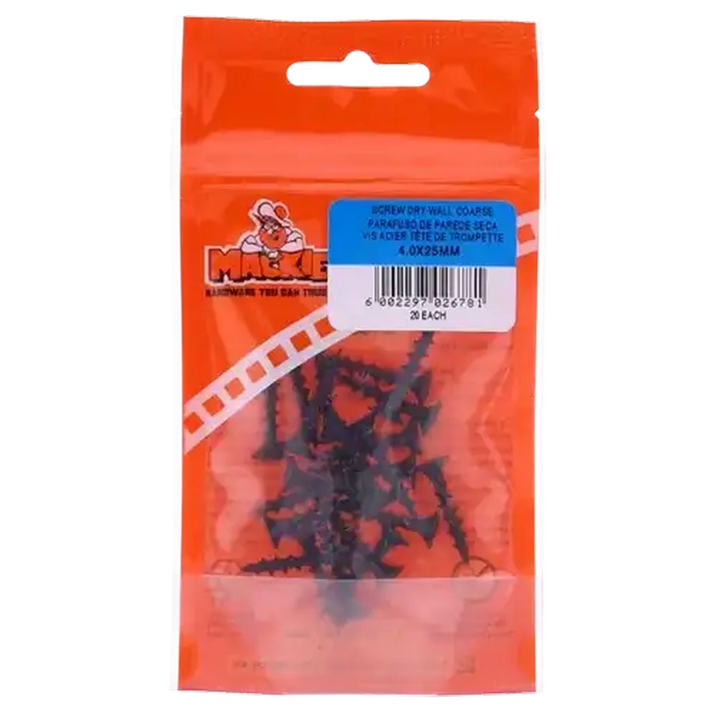 Image of Mackie Coarse Dry Wall Screw 4.0 x 25mm 20 Piece