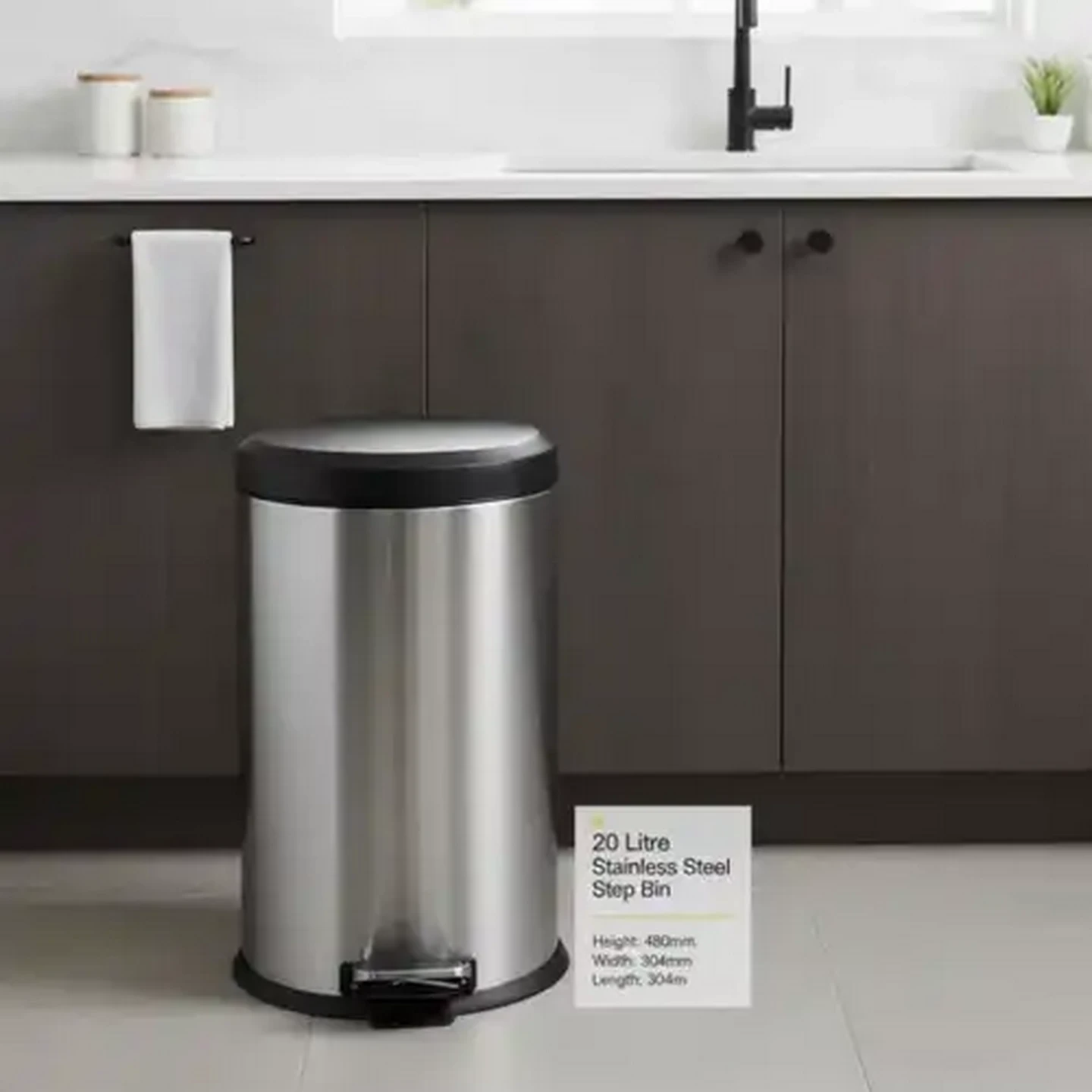 Image of Stainless Steel Step Bin 20L