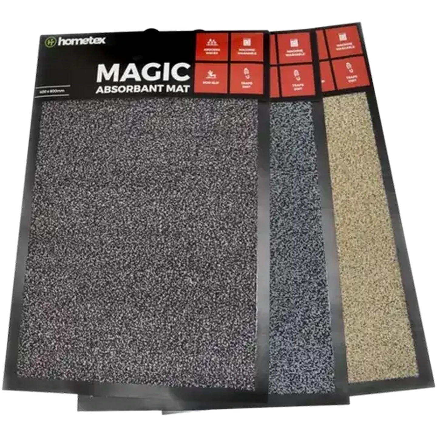Image of Hometex Magic Absorbent Door Mat 400 x 600mm (Colour May Vary)