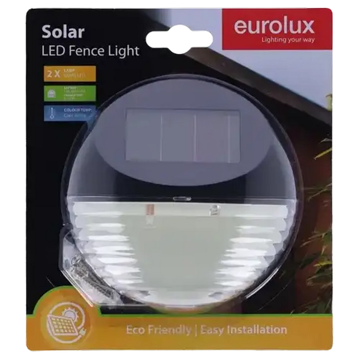 Image of Eurolux Solar LED Fence Light