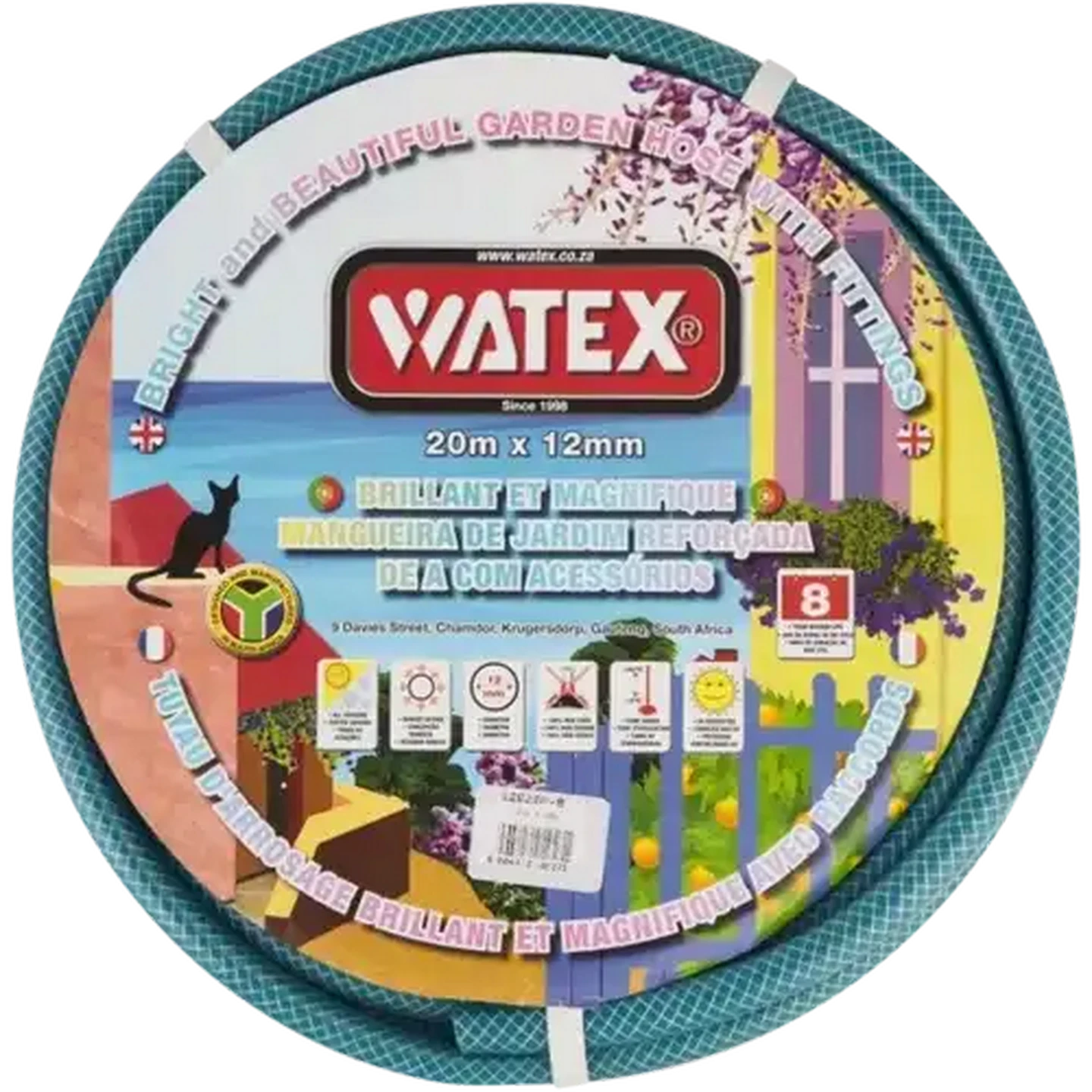 Image of Watex Cyan Garden Hose & Fittings Set 6 Piece