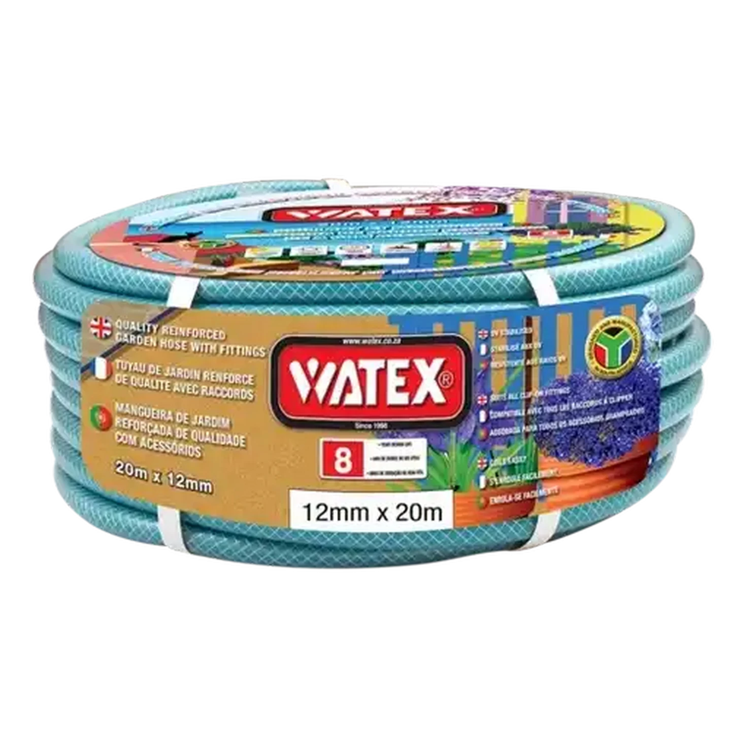 Image of Watex Cyan Garden Hose & Fittings Set 6 Piece