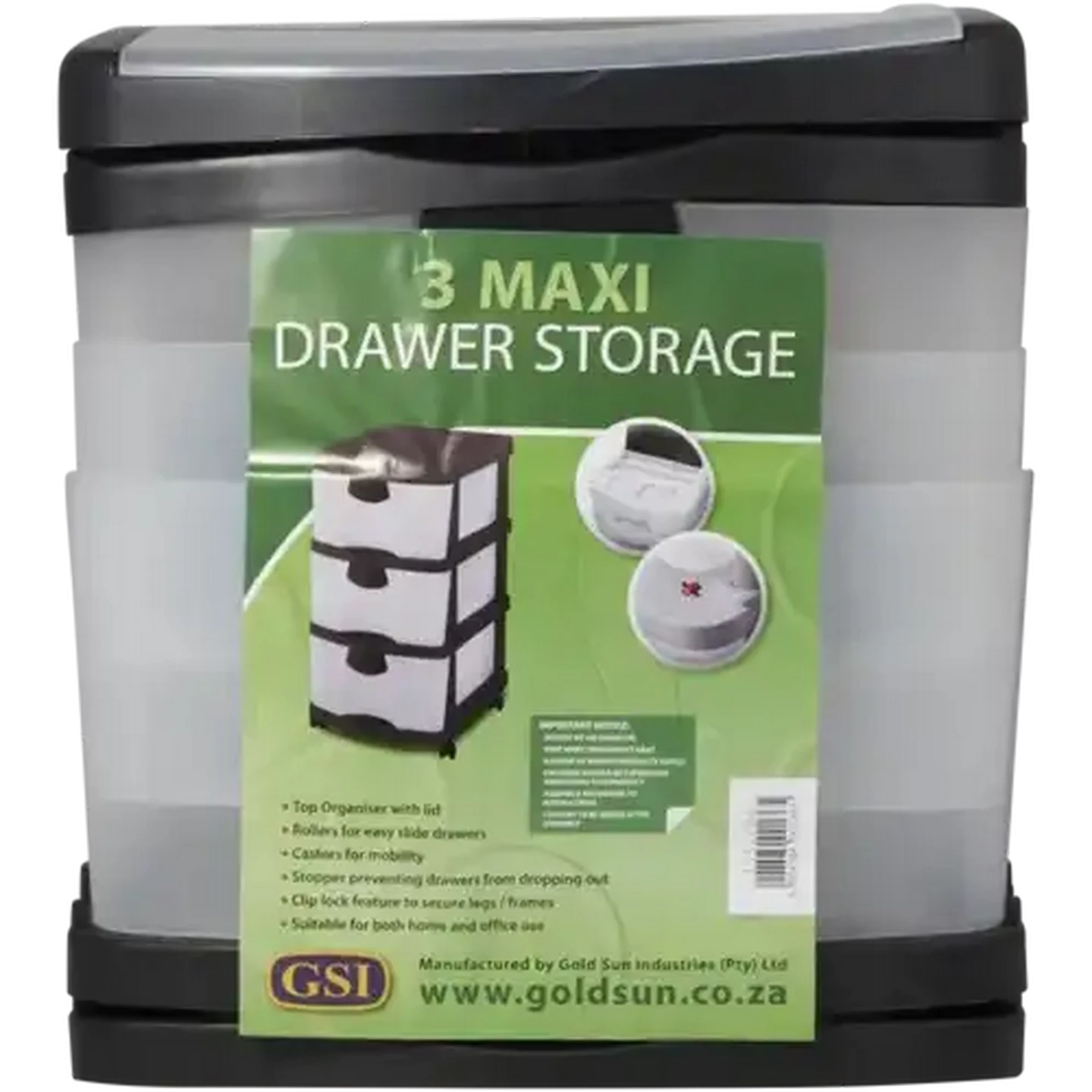 Image of GSI Black 3 Maxi Drawer Storage Unit