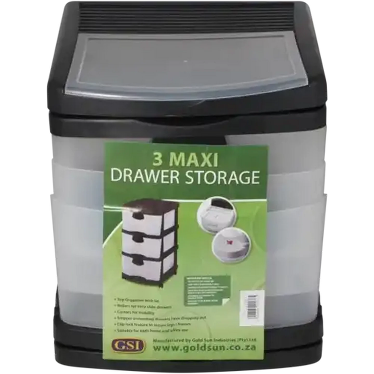 Image of GSI Black 3 Maxi Drawer Storage Unit
