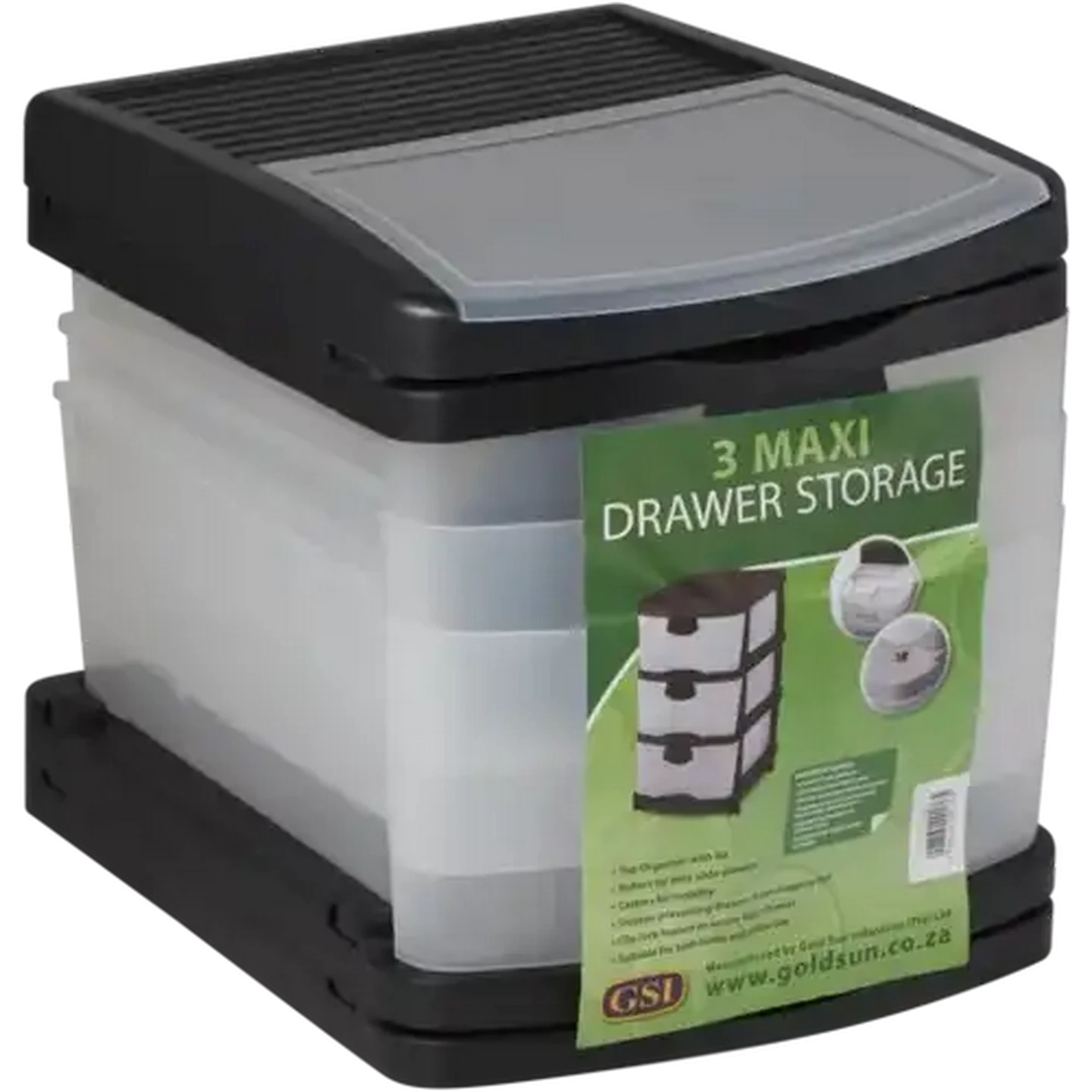 Image of GSI Black 3 Maxi Drawer Storage Unit