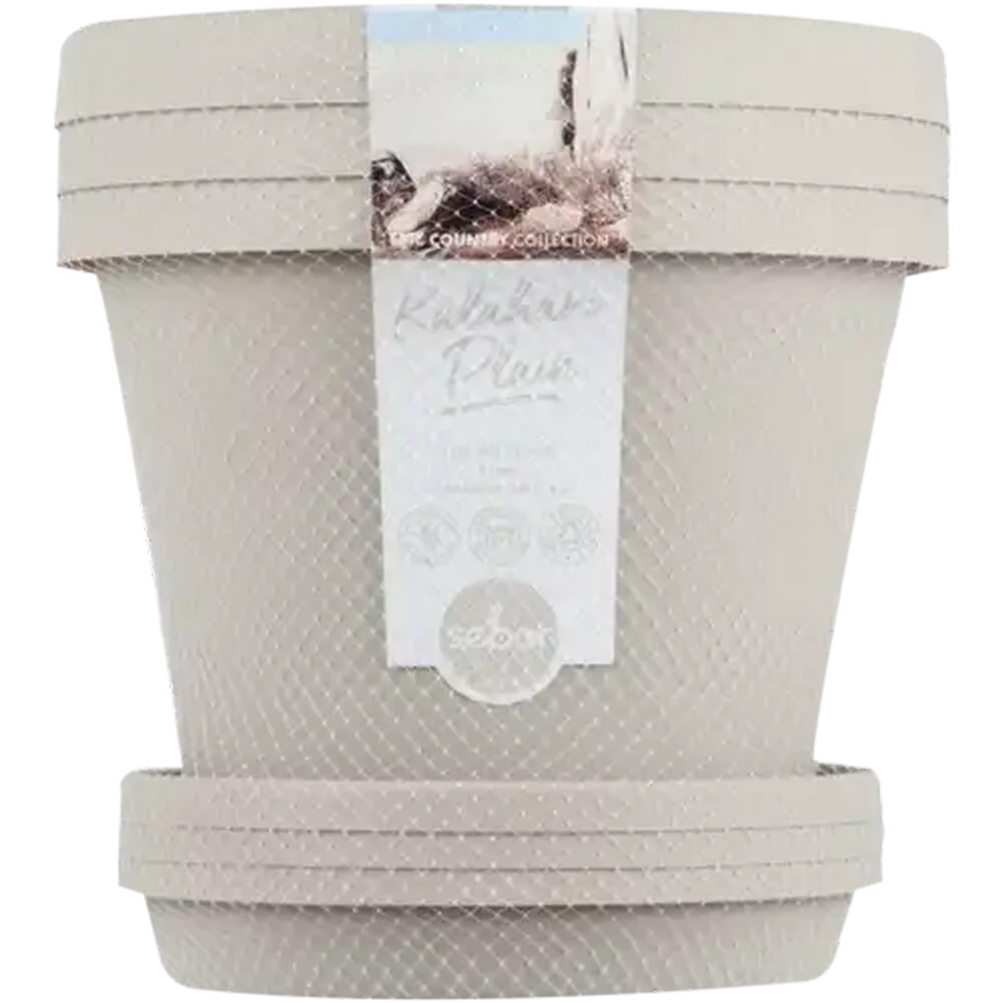 Image of Sebor Beige Kalahari Pot Plant Set 20cm 3 Piece
