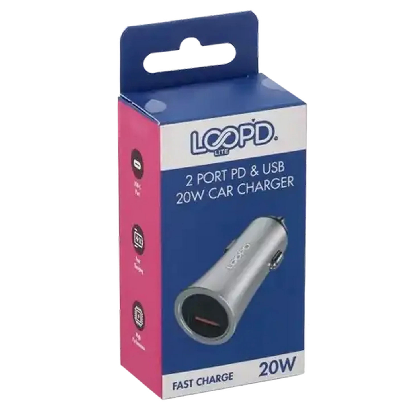 Image of LOOP'D Lite White 2 Port PD & USB Car Charger