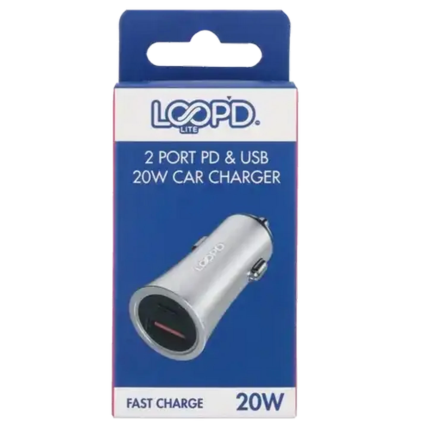 Image of LOOP'D Lite White 2 Port PD & USB Car Charger